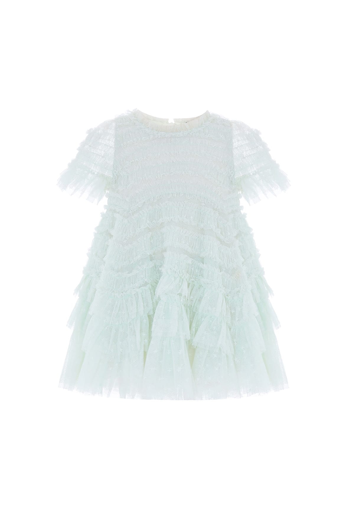 Needle & Thread Valentine Ruffle Baby sukienka zielona tiulowa