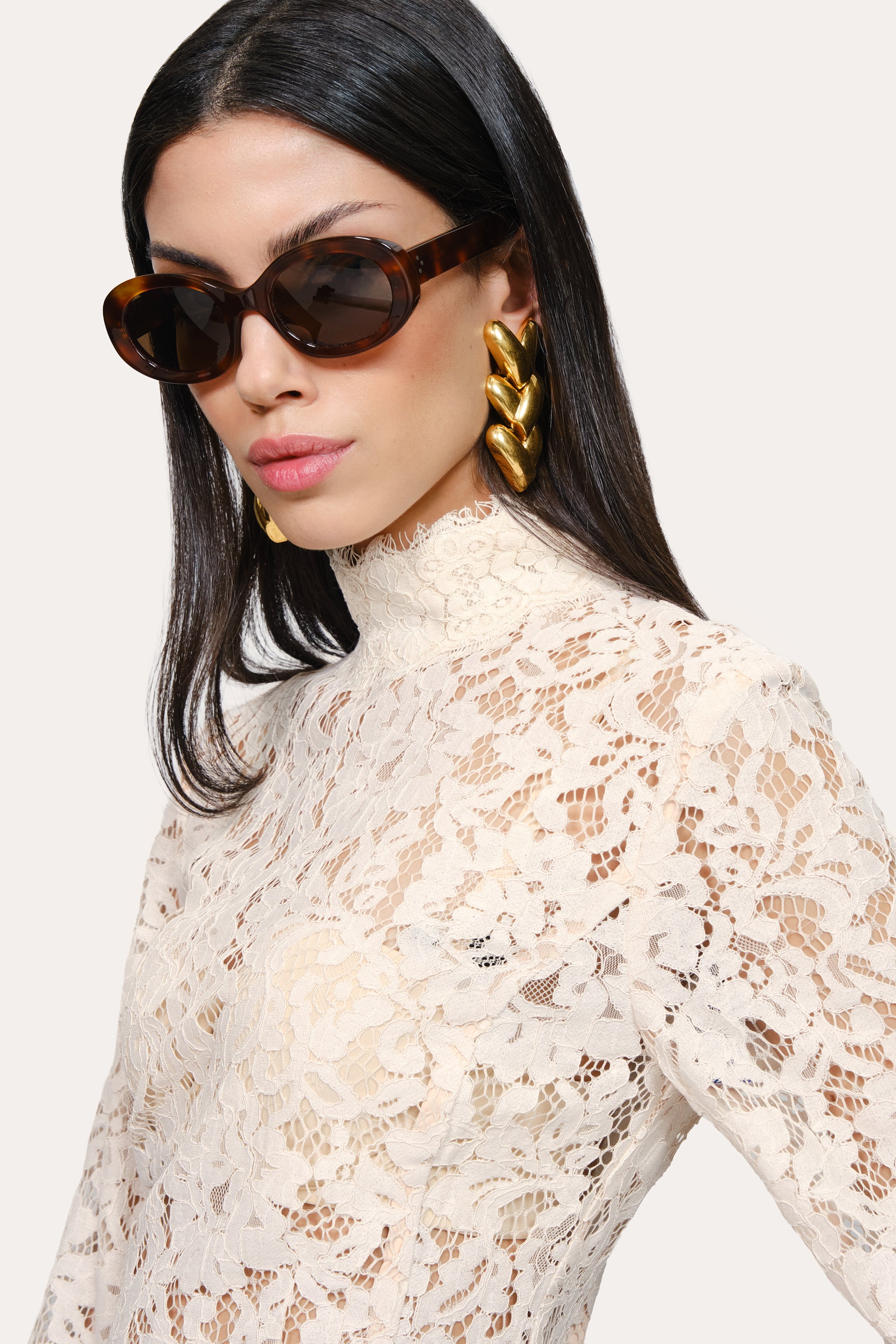 Elie Tahari Isabella top koronkowy Camellia Veil