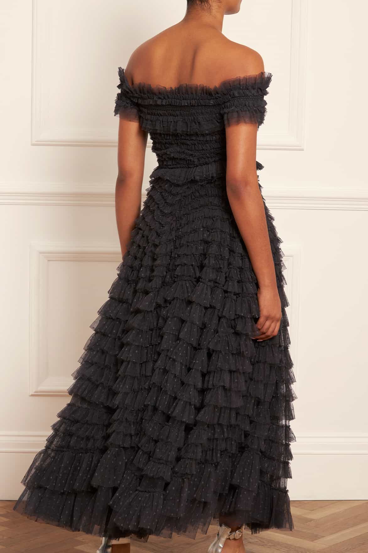 Needle & Thread Hattie Ruffle Ankle Skirt spódnica czarna