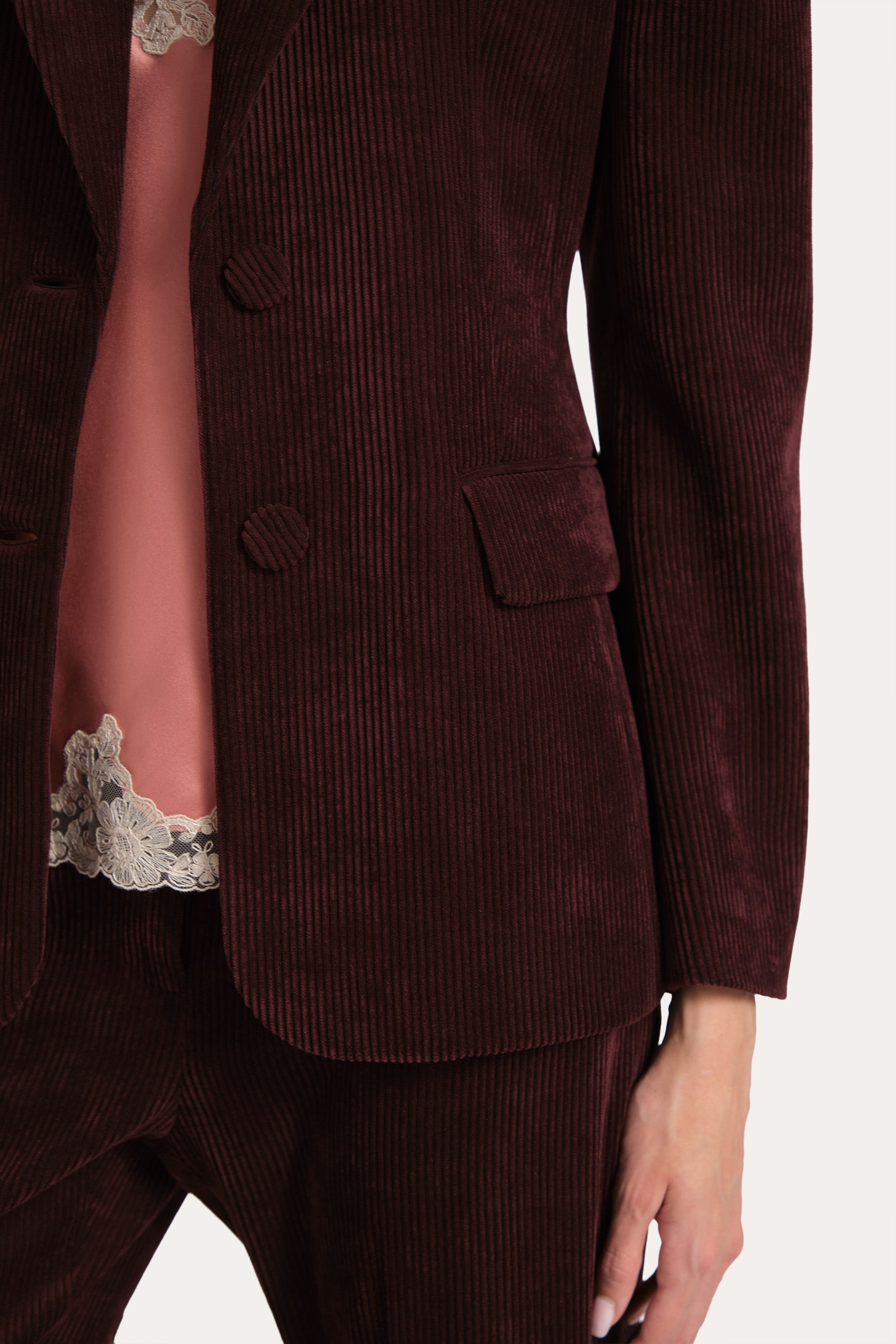 Elie Tahari Catalina marynarka bordowa Burgundy