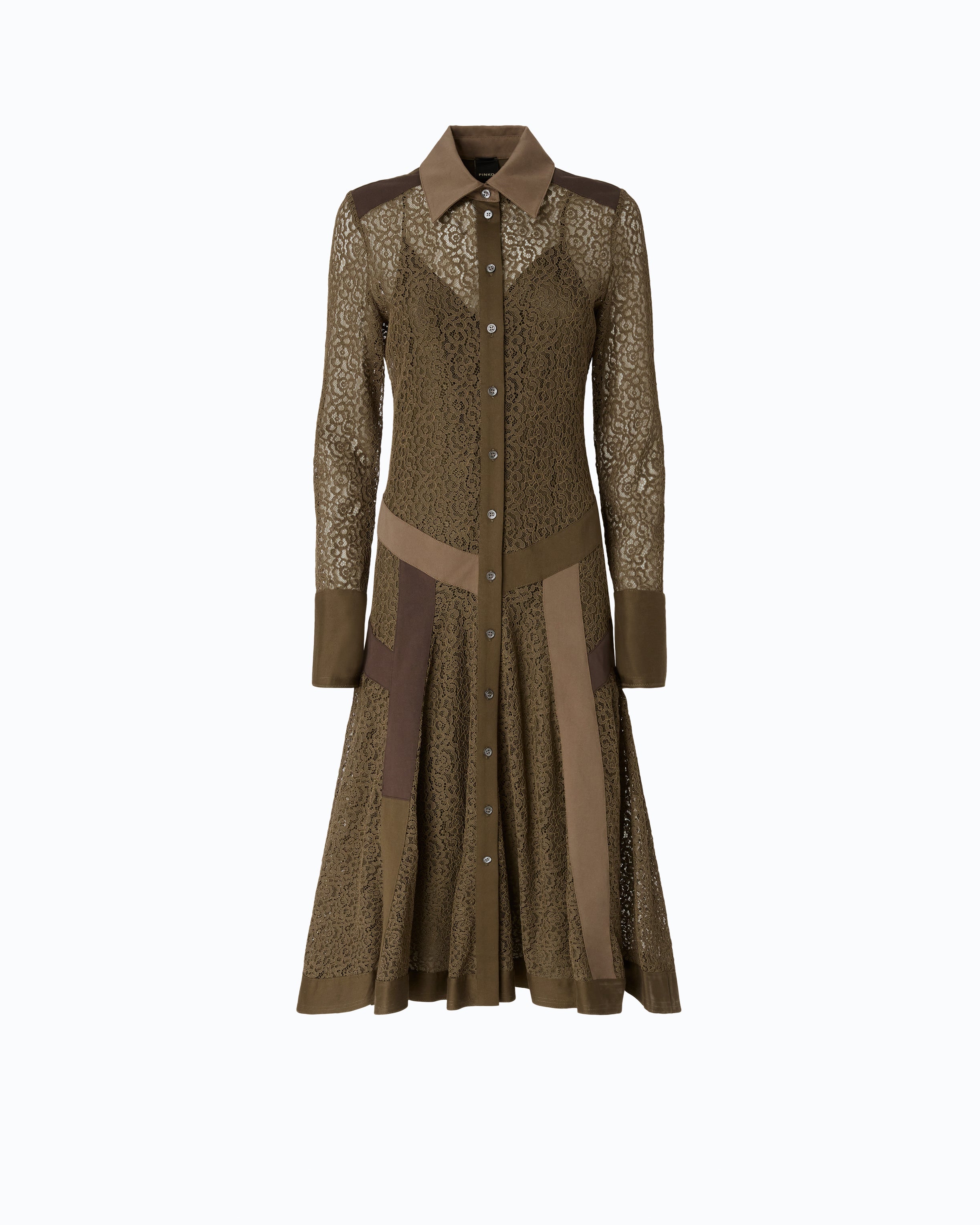 Pinko Rossese Dress sukienka midi koronkowa zielona
