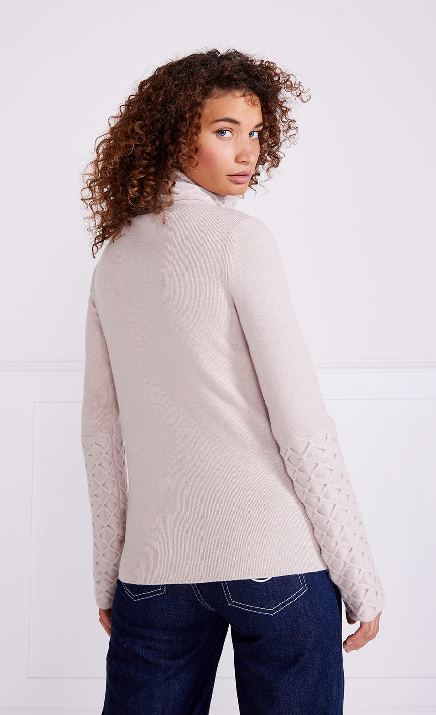 Temperley London Honeycomb sweter wełniany Buttermilk golf