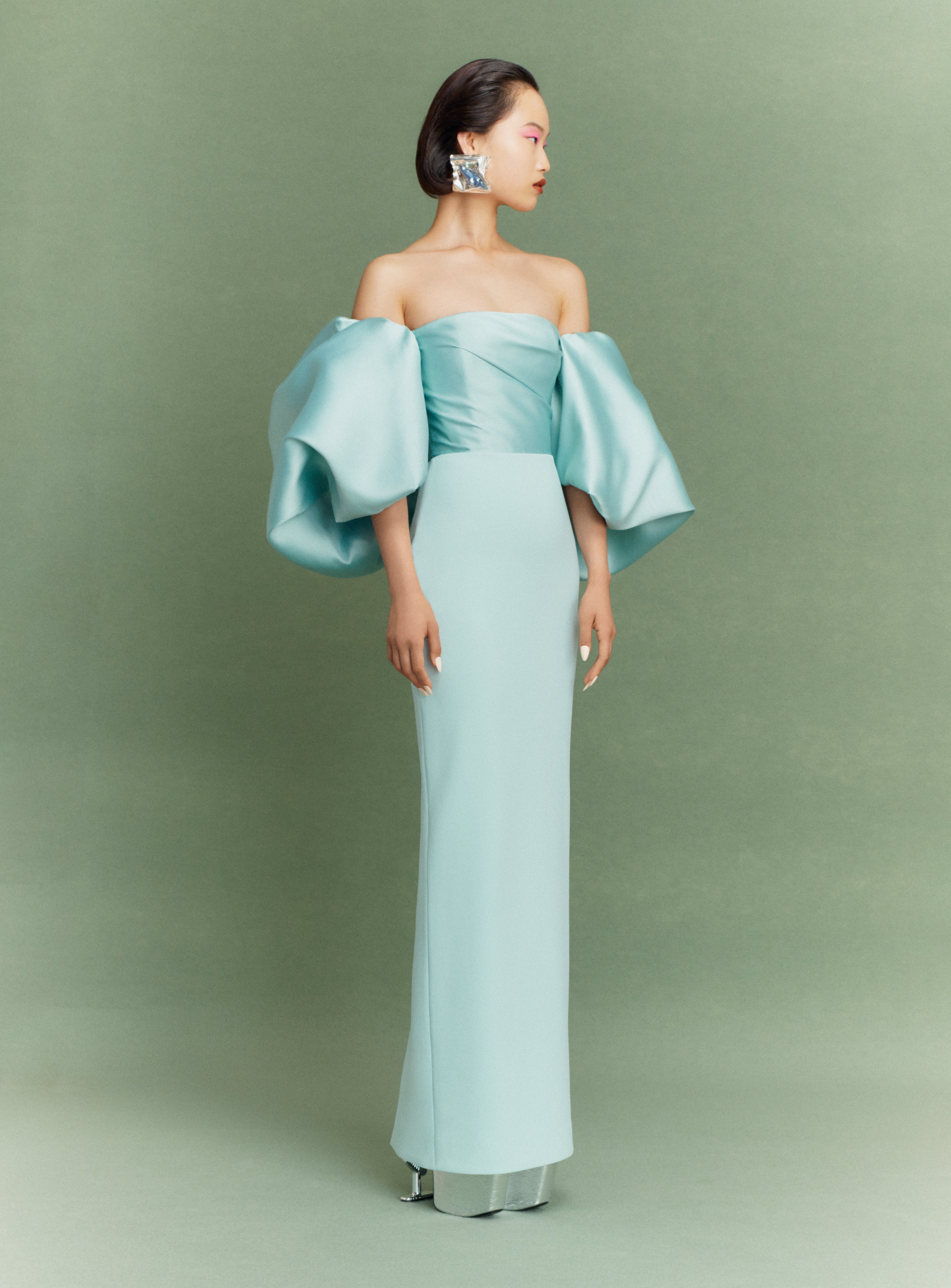 SOLACE LONDON Floris sukienka wieczorowa opal maxi