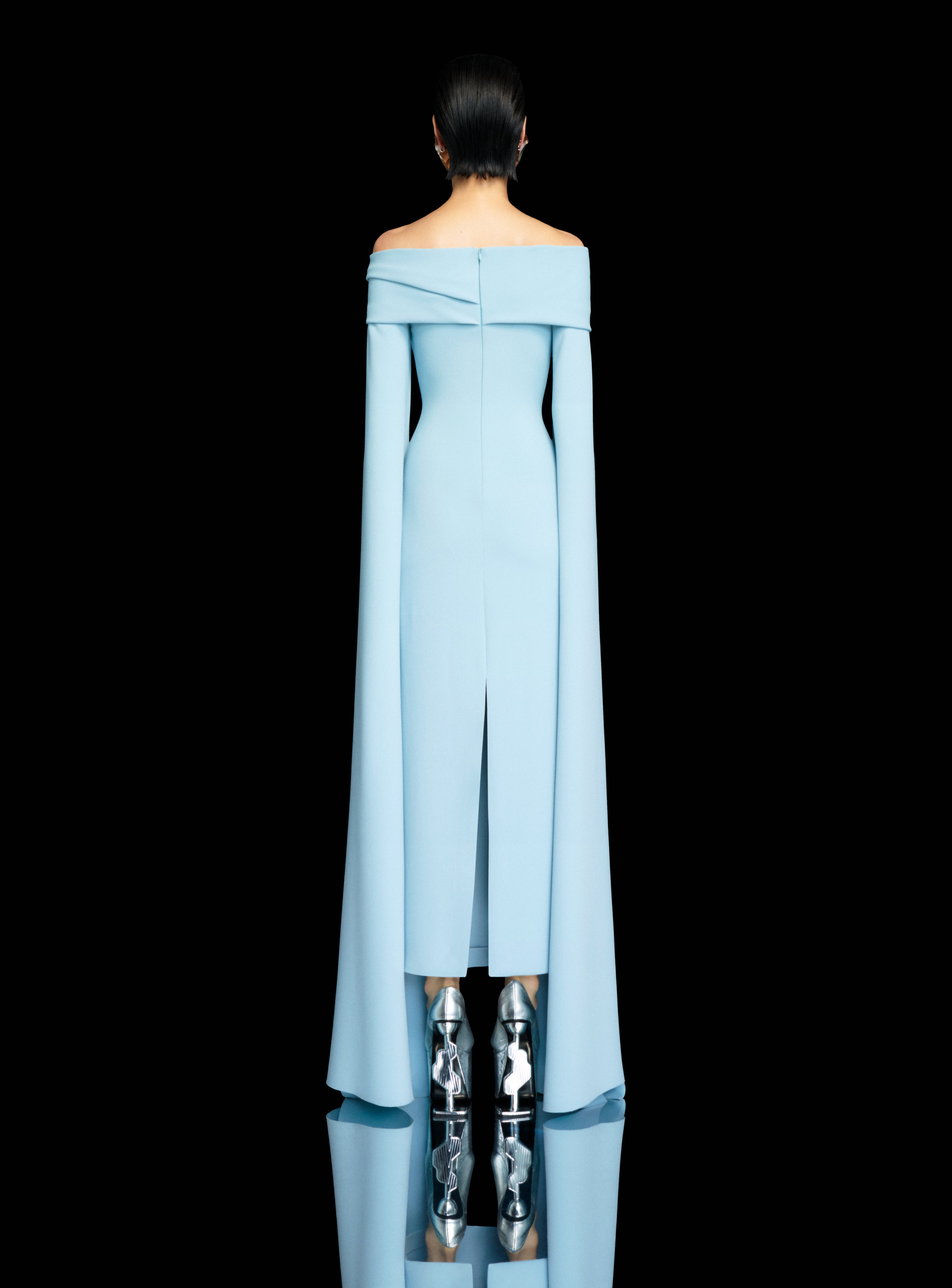 Solace London Nuri maxi sukienka wieczorowa Arctic Blue