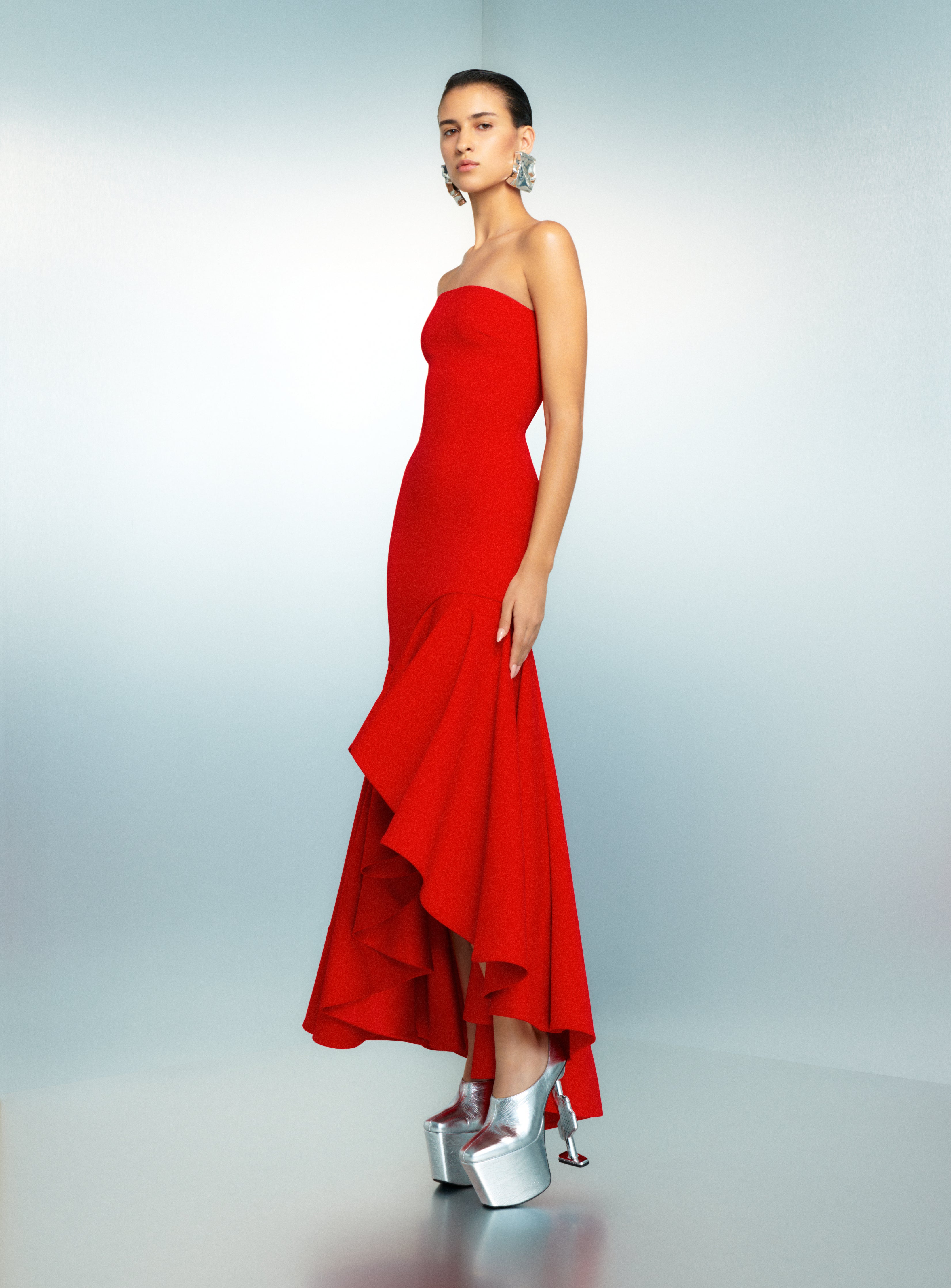 Solace London Hani Maxi Dress sukienka czerwona