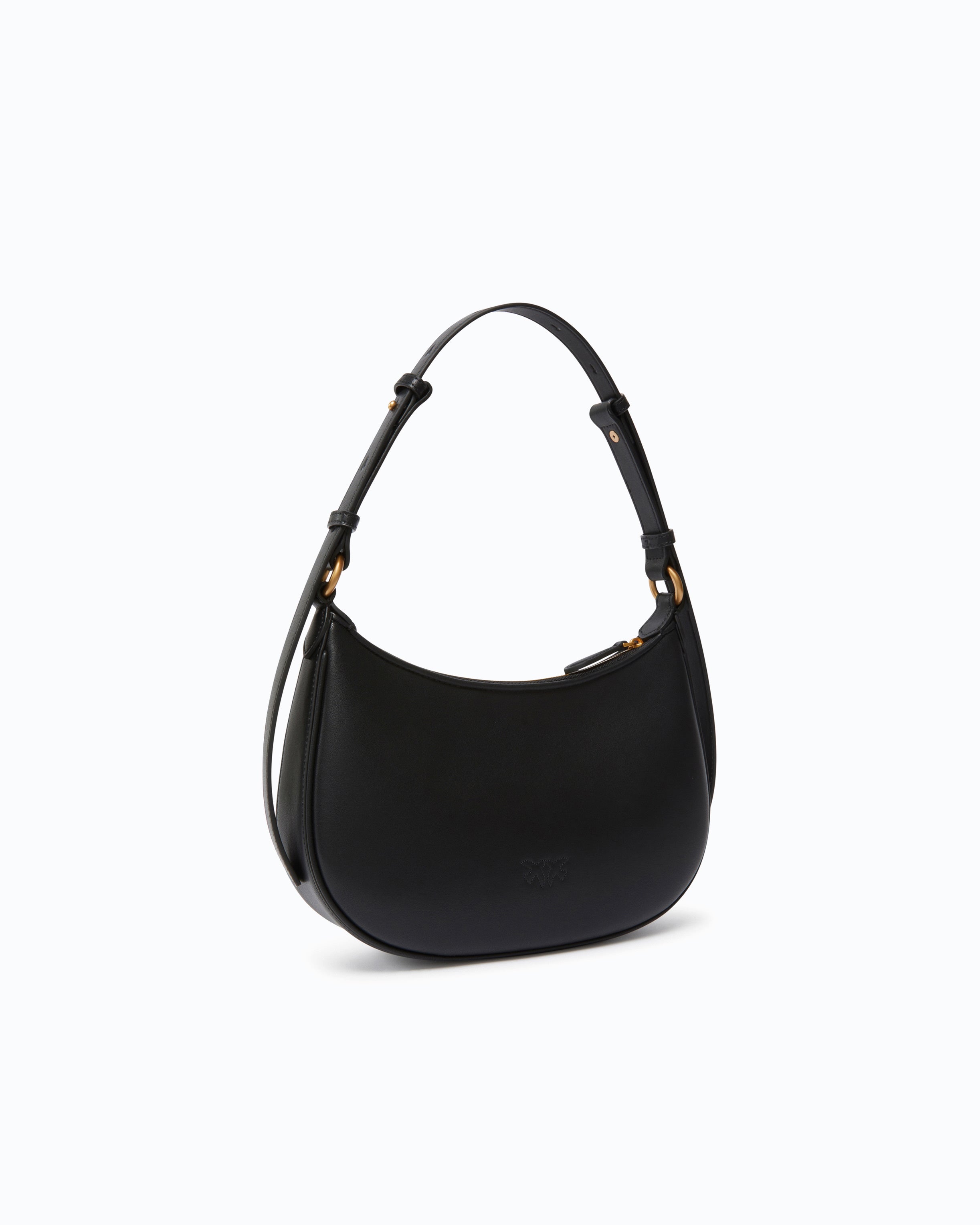 Pinko Mini Love Bag Half Moon torebka skórzana czarna