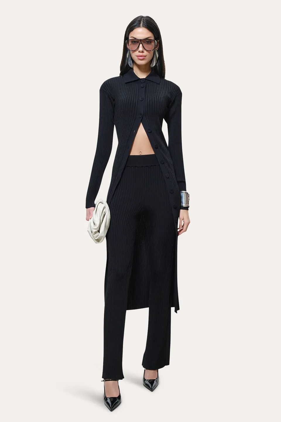 Elie Tahari Roxanne E35YR206 spodnie czarne flare