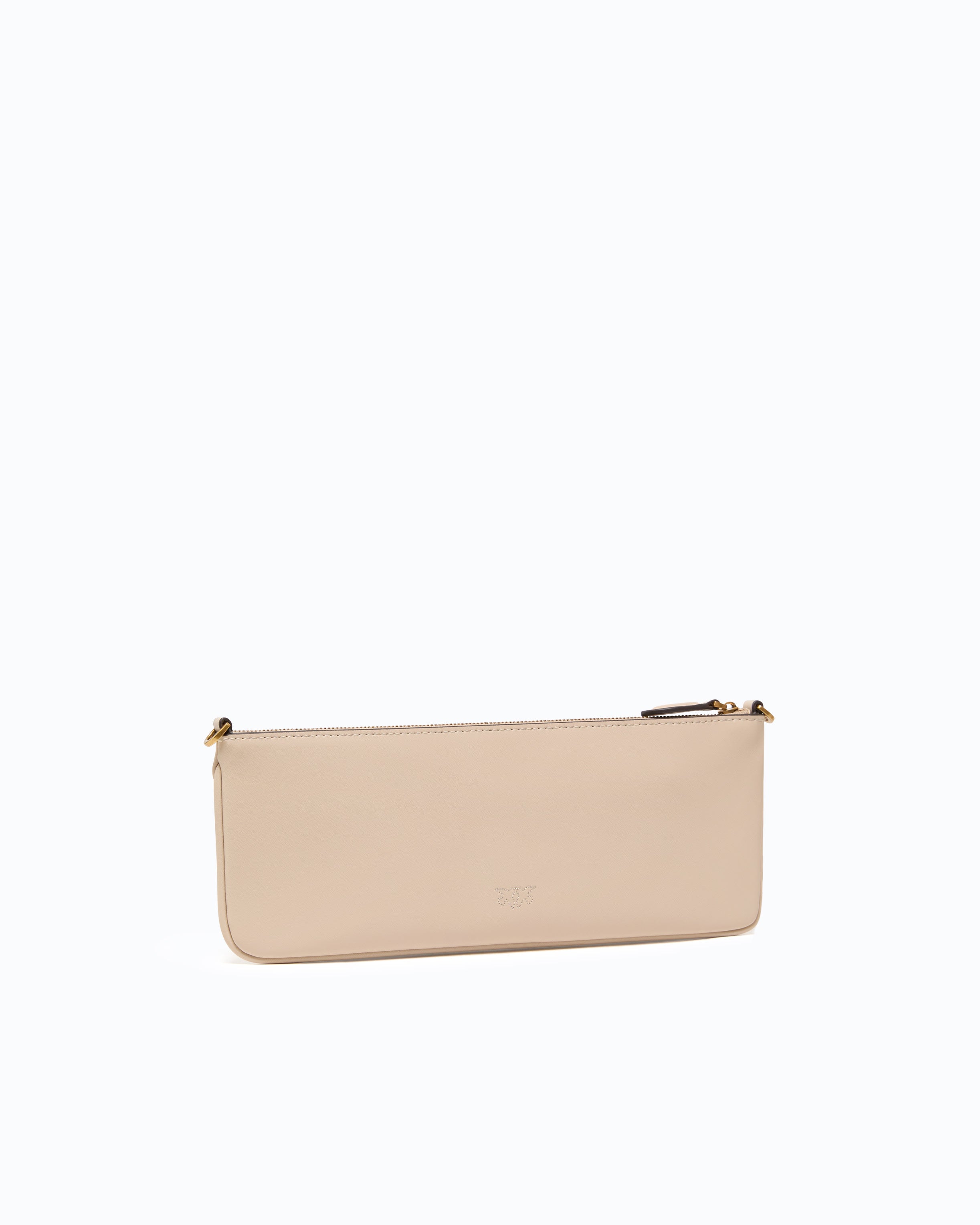 Pinko New Horizontal Flat torebka skórzana beżowa