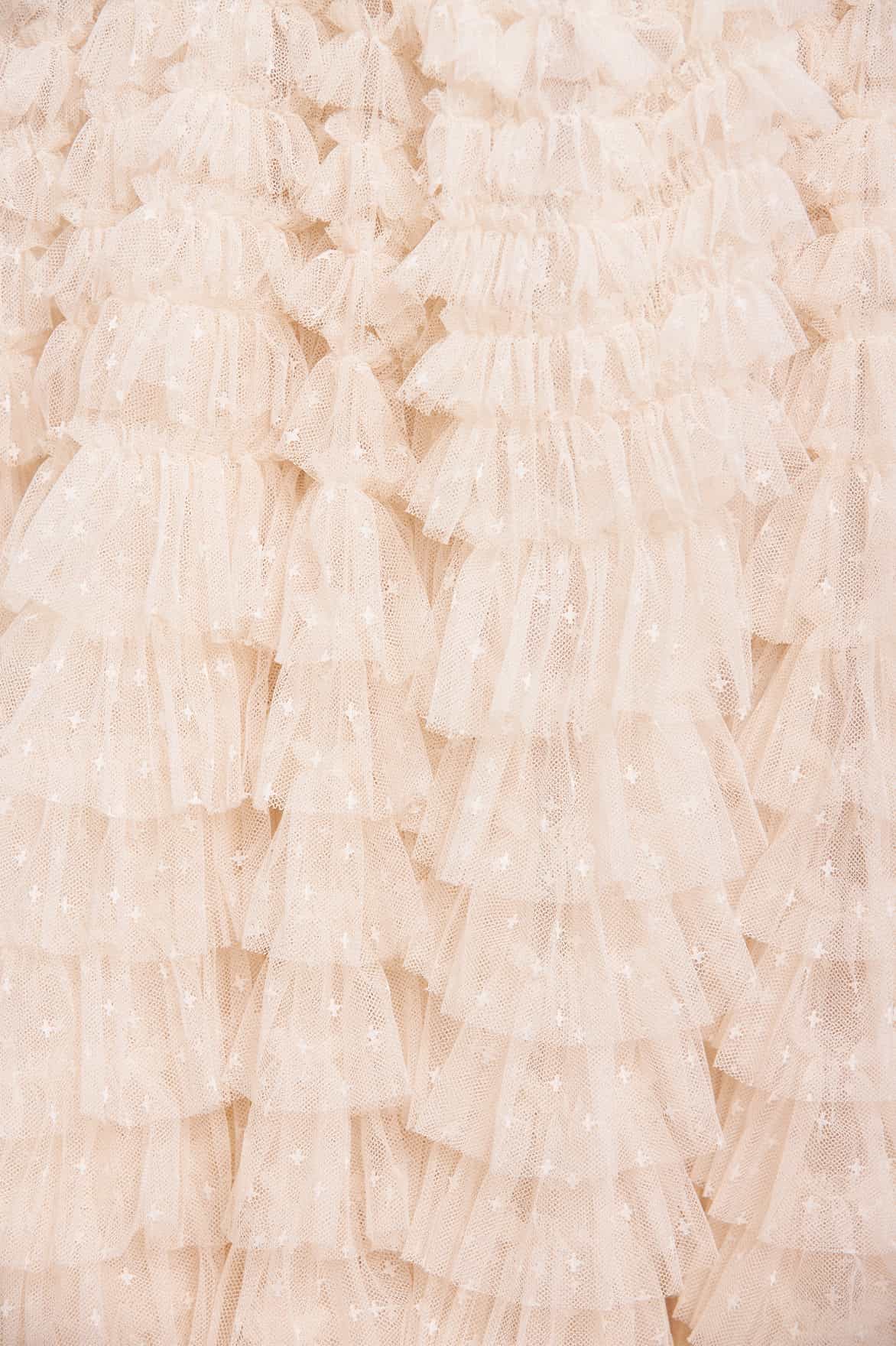 Needle & Thread Hattie Ruffle Ankle Skirt spódnica kremowa