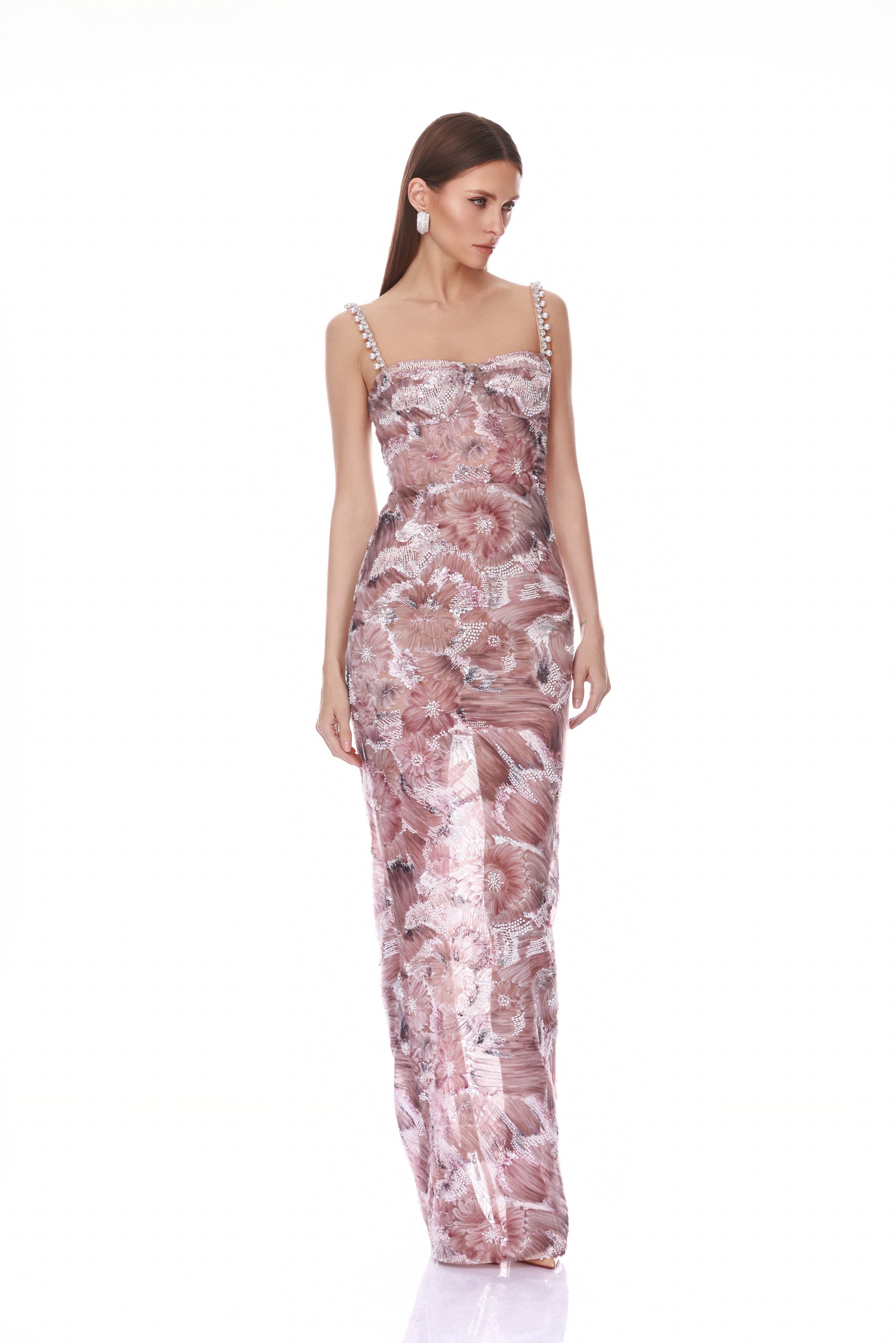 Bronx and Banco Eve Dahlia Blush sukienka maxi na ramiączkach