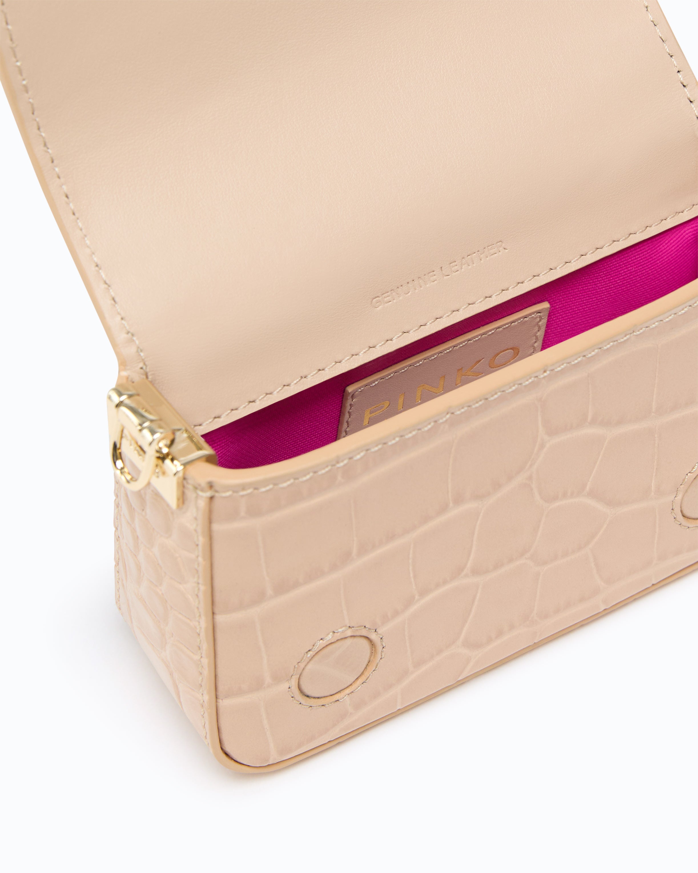 Pinko Micro Love Bag Click kopertówka krokodyl