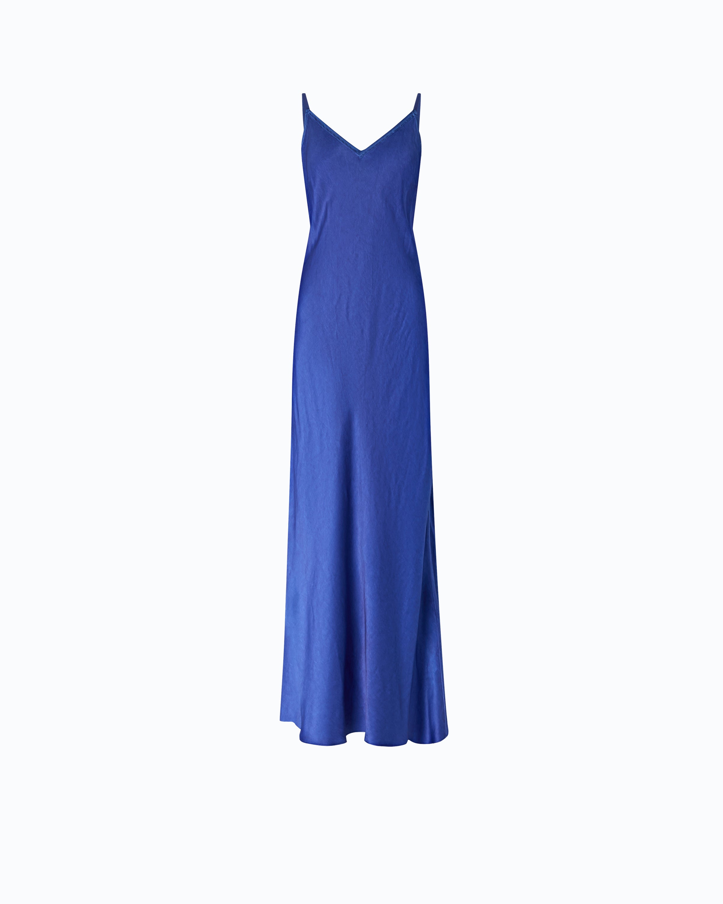 Pinko Viper Dress sukienka niebieska satyna długa