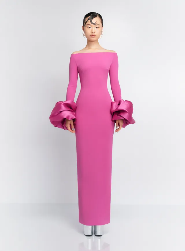 Solace London Talia sukienka maxi różowa berry