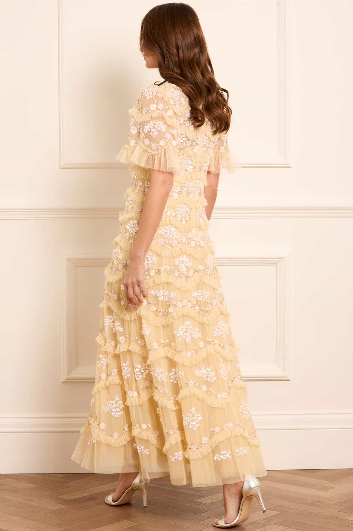 Needle & Thread Daisy Wave Ankle Gown sukienka żółta