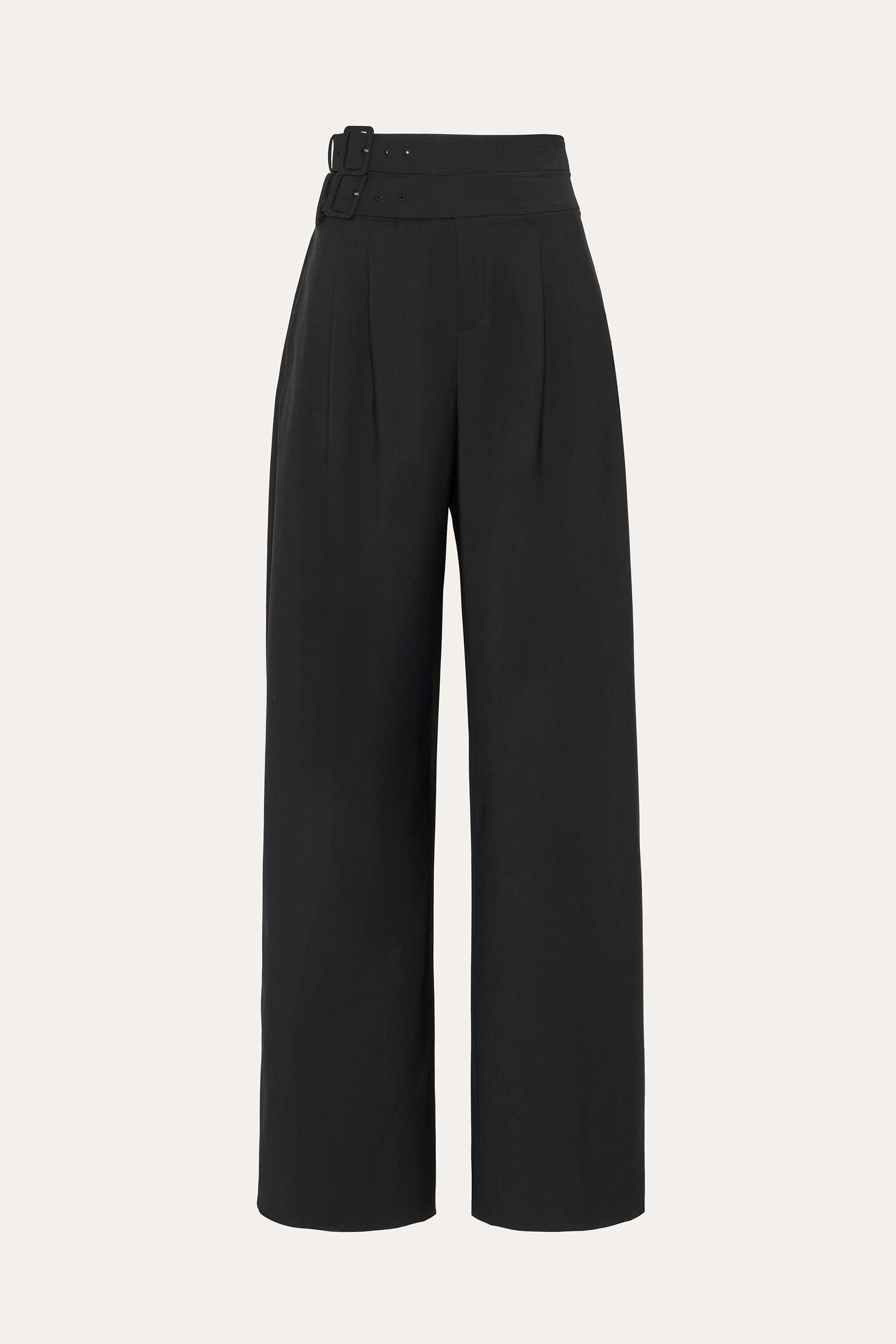 Elie Tahari Sierra Tropical spodnie Onyx wełniane