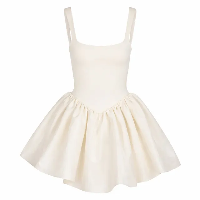 Delfi Collective Elsa Short sukienka kremowa mini