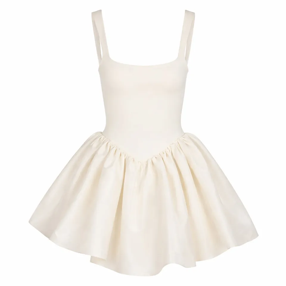 Delfi Collective Elsa Short sukienka kremowa mini