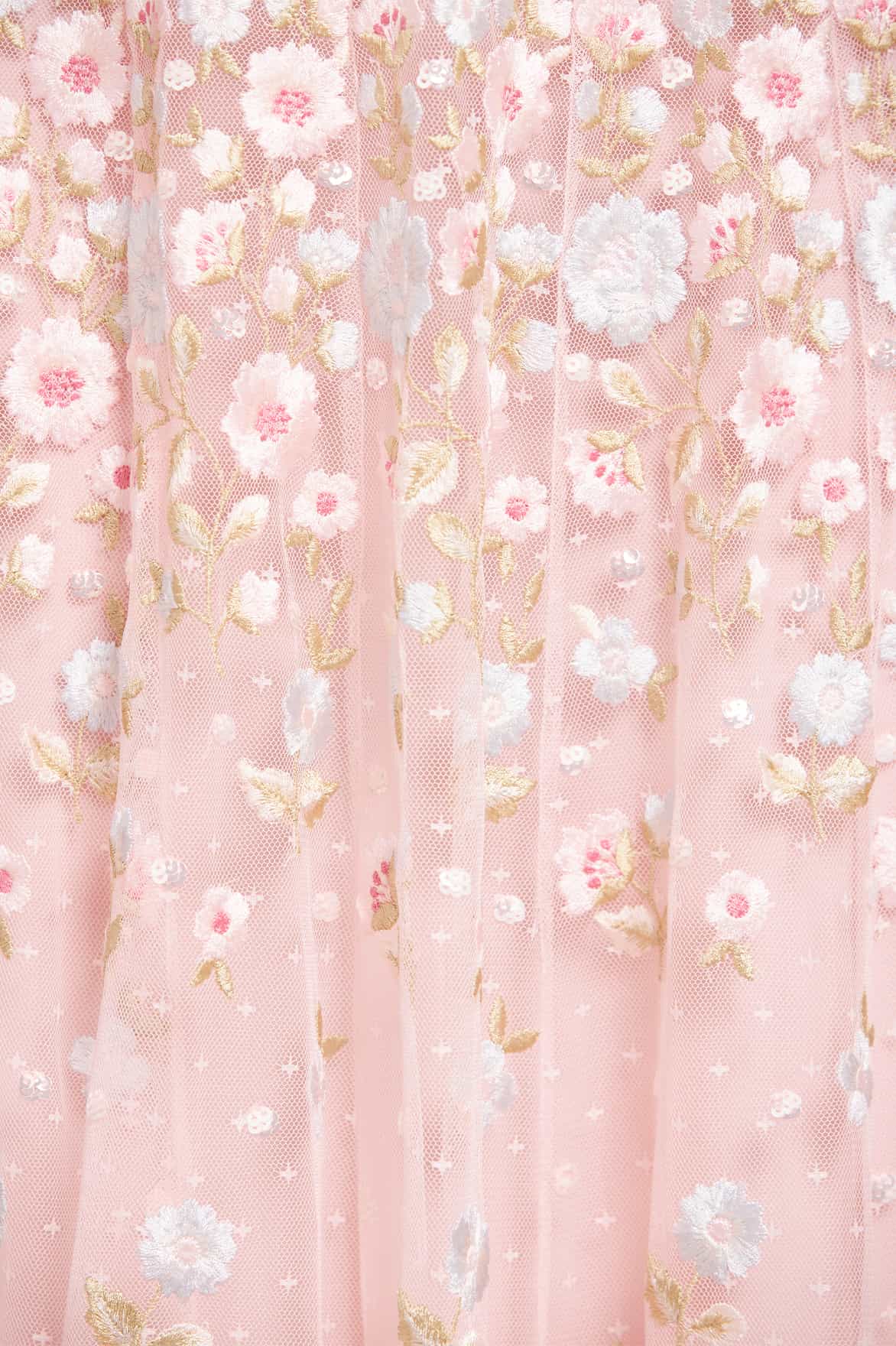 Needle & Thread Ethereal Blooms Ankle sukienka wieczorowa Pink haft