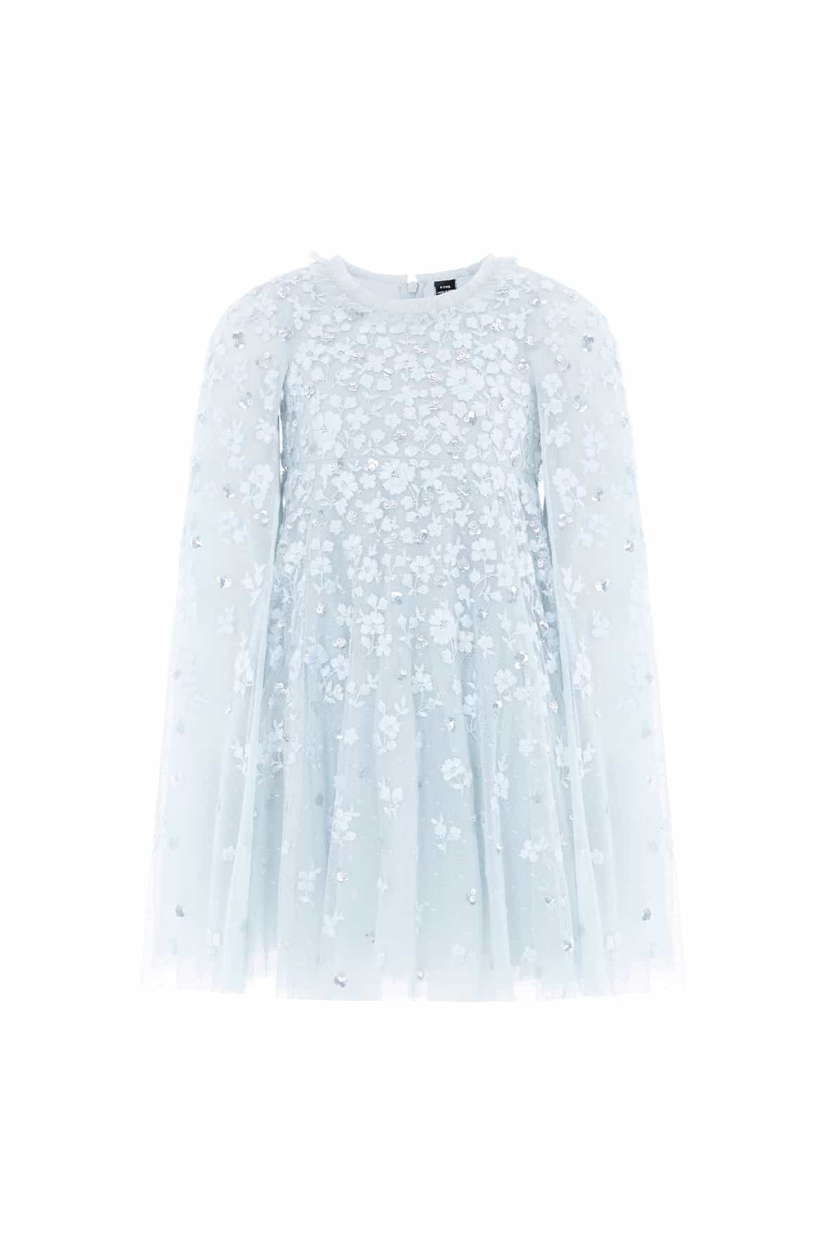 Needle & Thread Dahlia Clover Cape Kids Dress sukienka niebieska