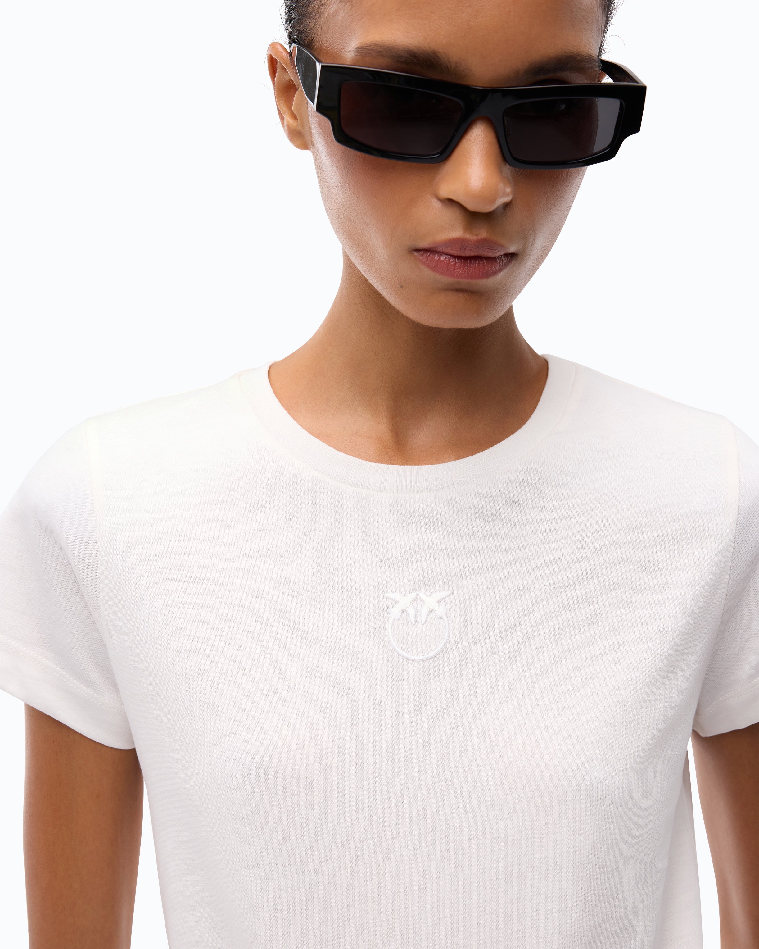 Pinko Bussolotto t-shirt biały bawełniany Love Birds