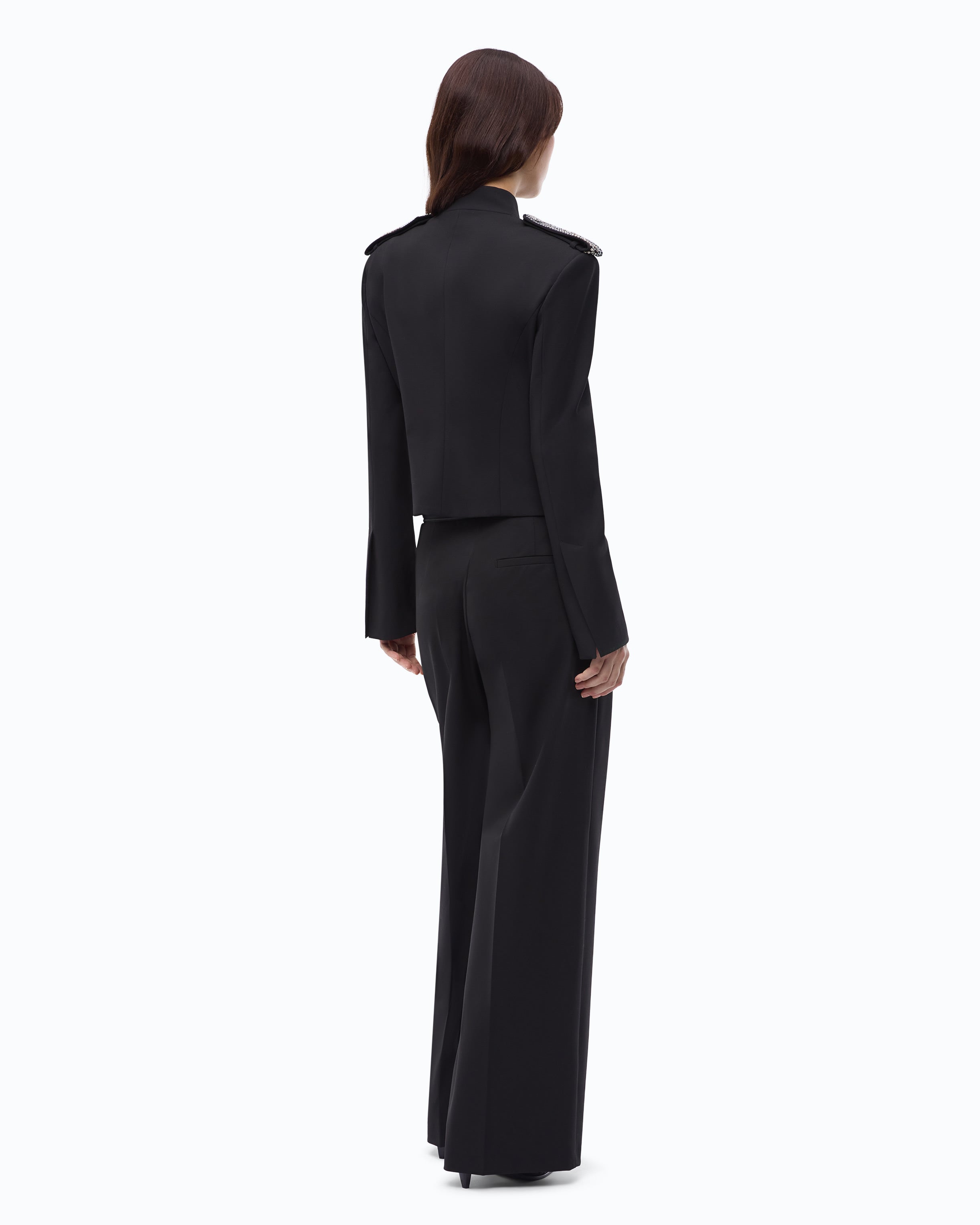 Pinko Mini Jacket kurtka czarna z kryształkami