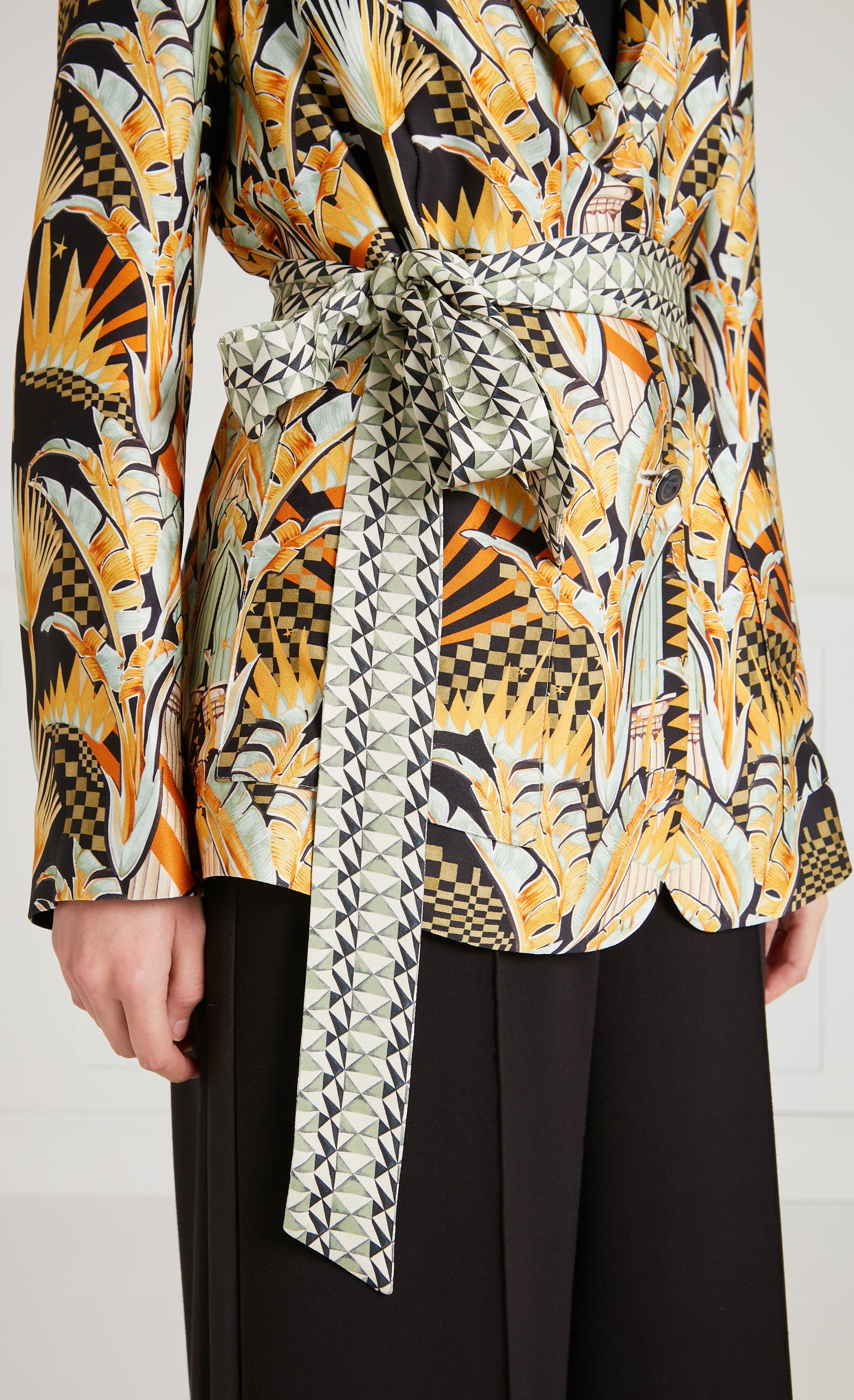 Temperley London Odette Jacket marynarka Black Mix pasek