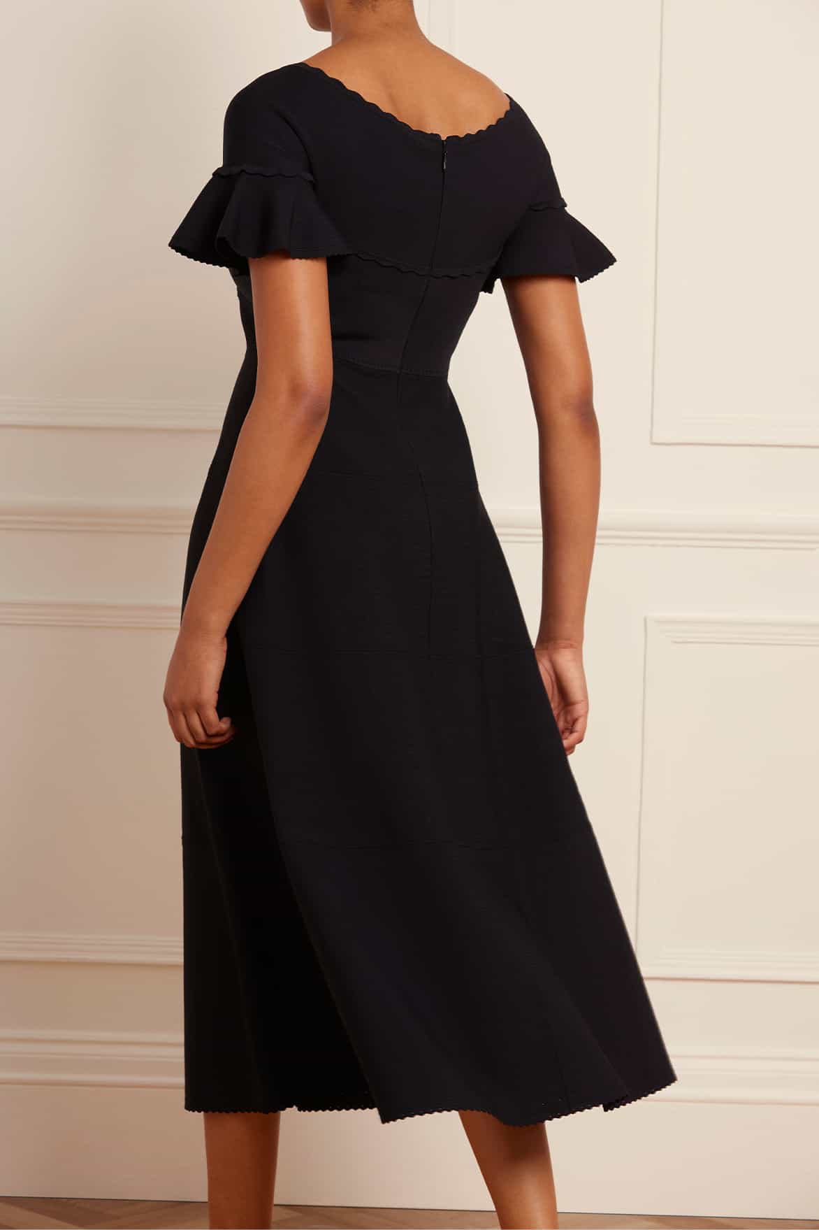 Needle & Thread Wrap Front Knit Gown suknia czarna dzianinowa