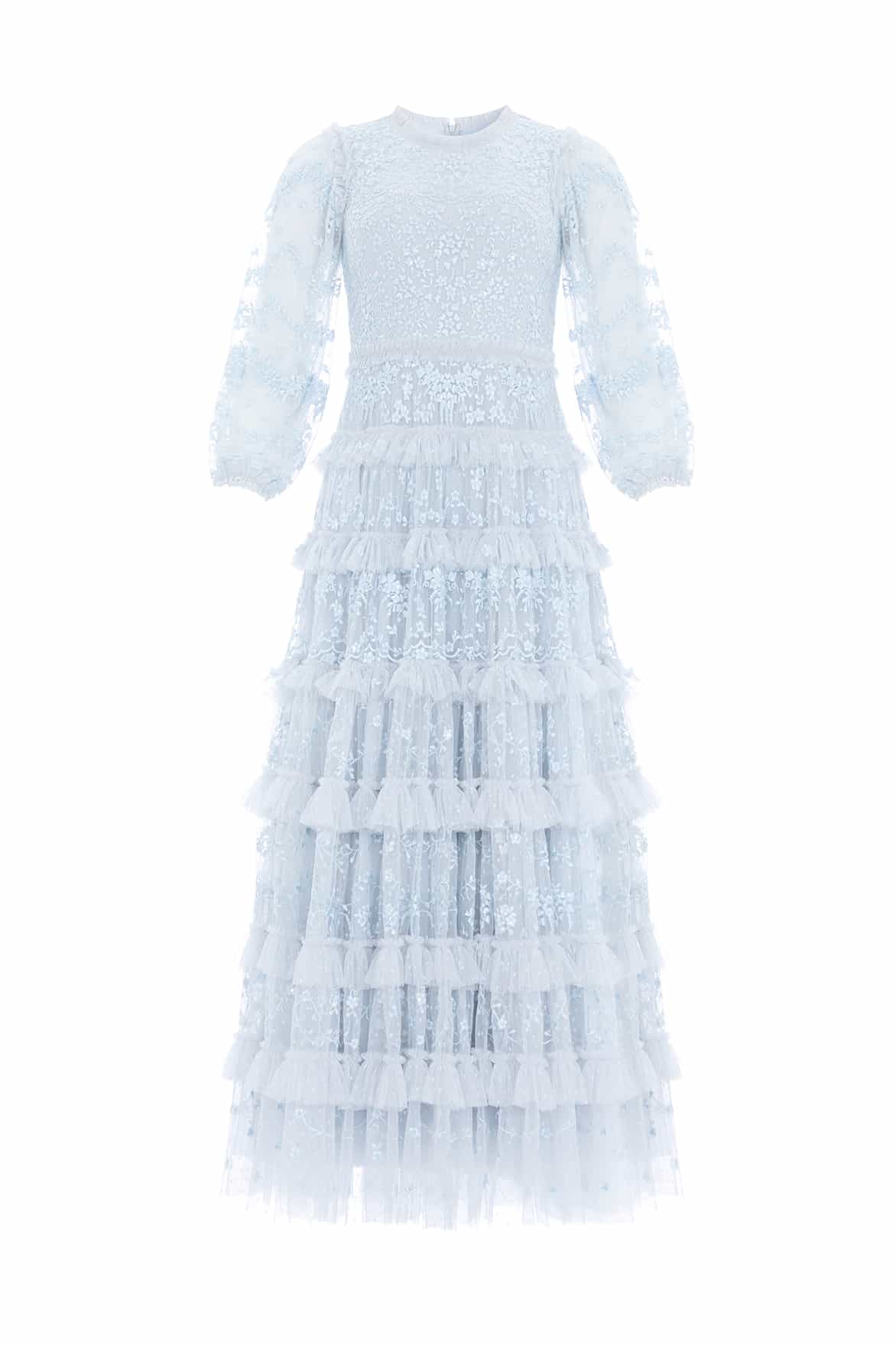 Needle & Thread Blossom Lace Ankle Gown sukienka niebieska