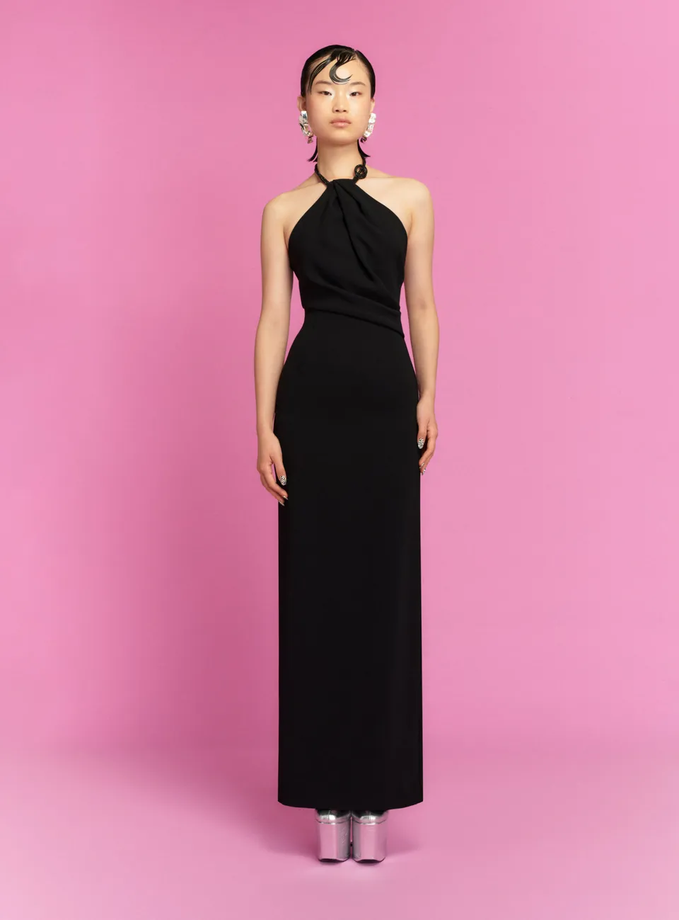 Solace London Riva Maxi sukienka wieczorowa czarna