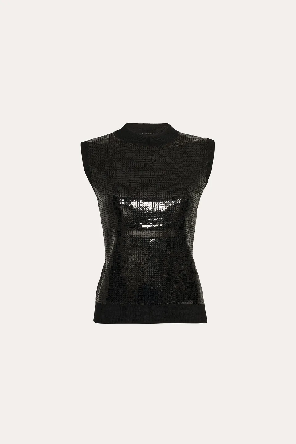 Elie Tahari Sleeveless Pave Sequin sweter czarny