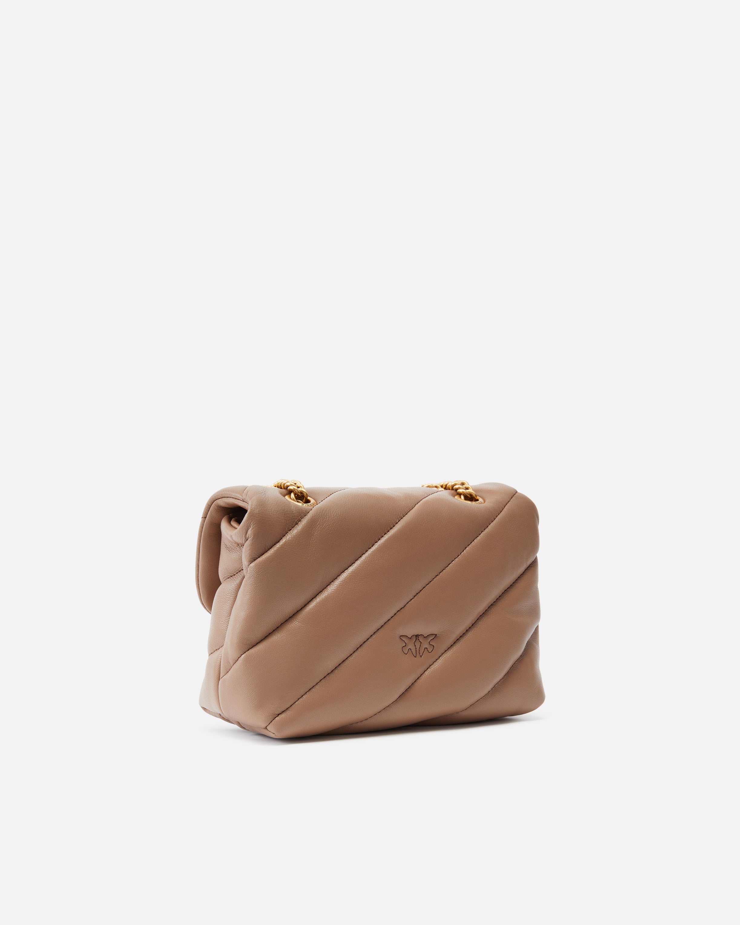 Pinko Mini Love Bag Puff torebka brązowa skóra