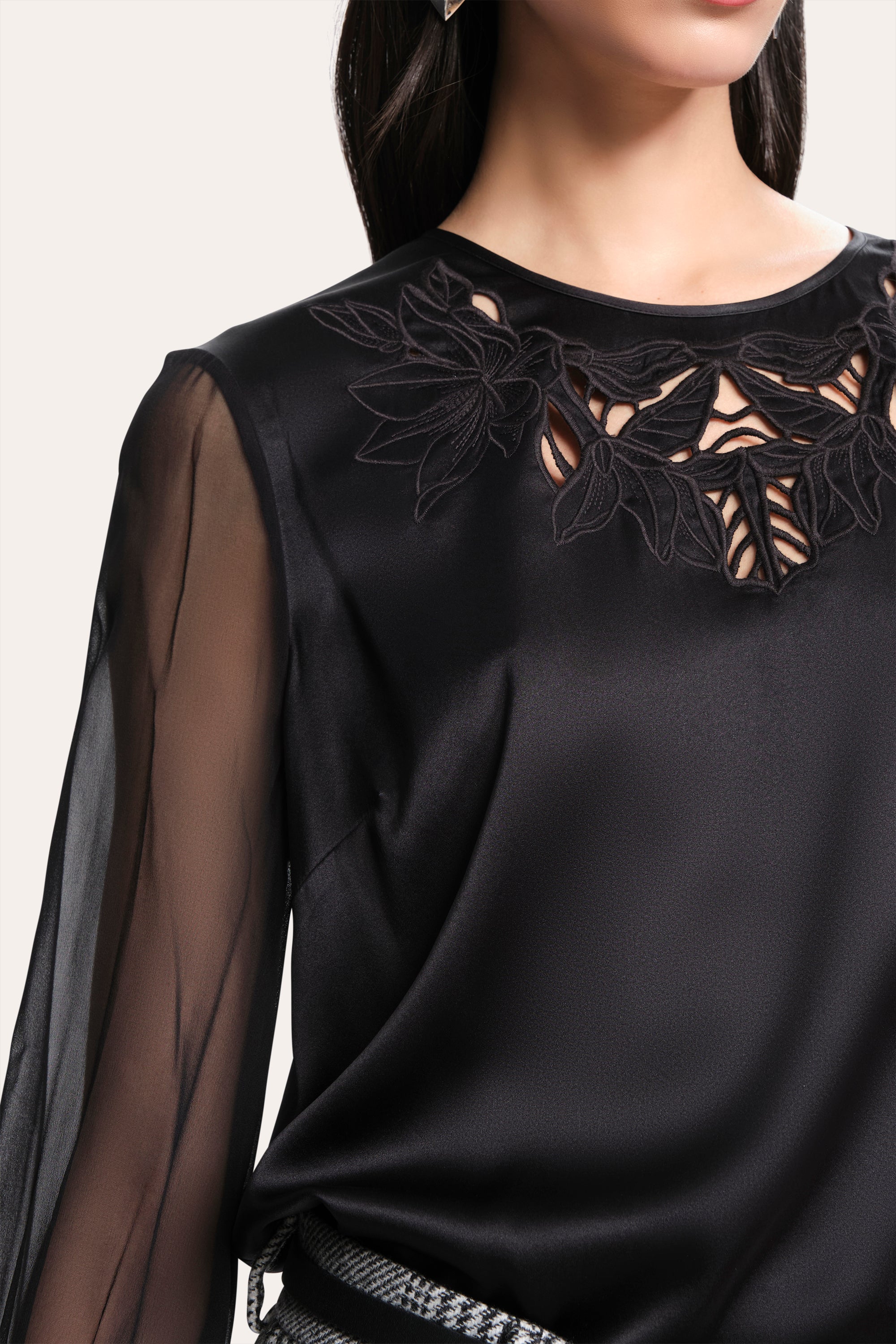 Elie Tahari Olivia E8053515 bluzka jedwabna czarna XS-XL