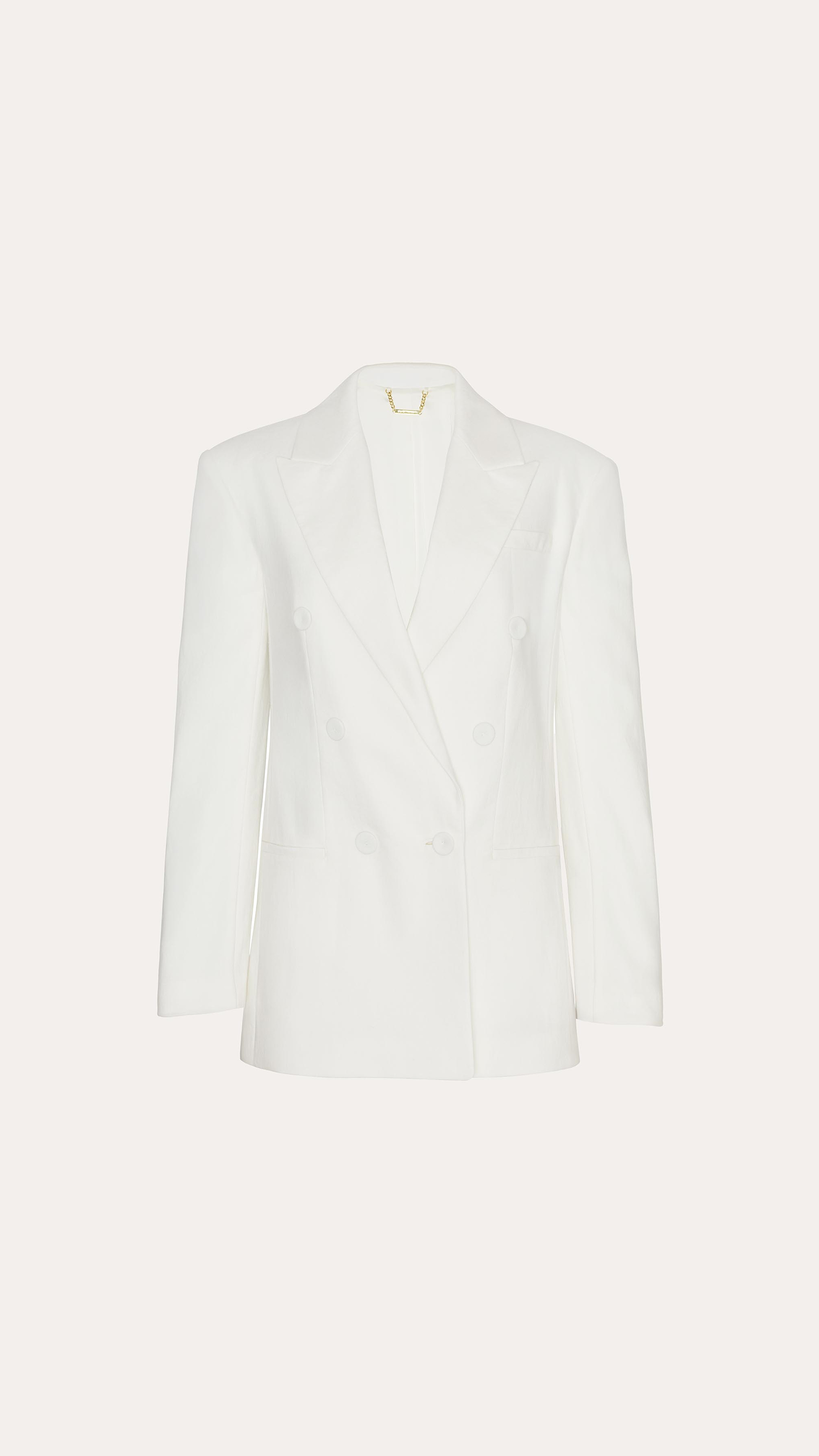 Elie Tahari Stella marynarka lniana Fresh Pearl oversize