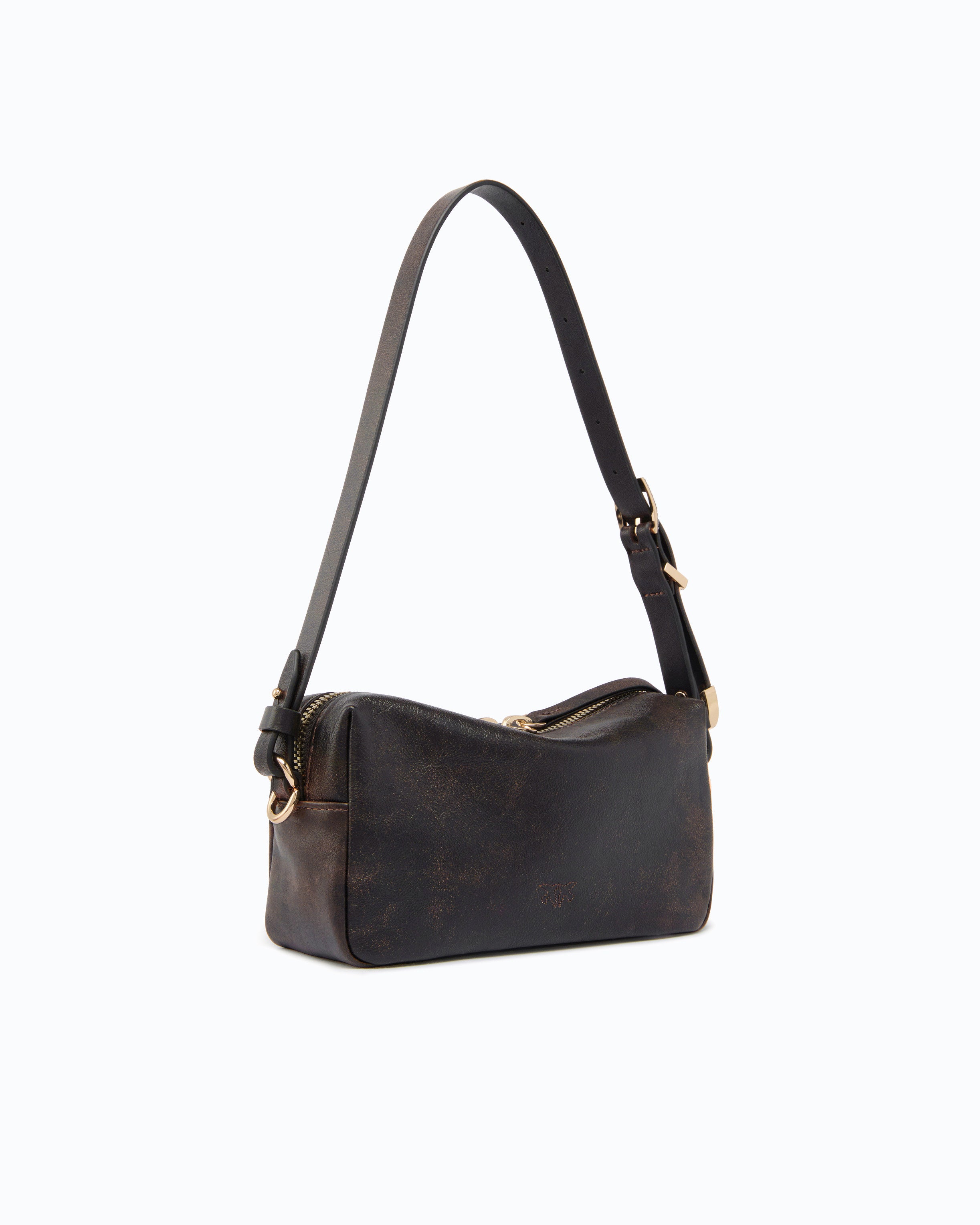 Pinko Triptych Bowling Bag torebka kuferek skórzana