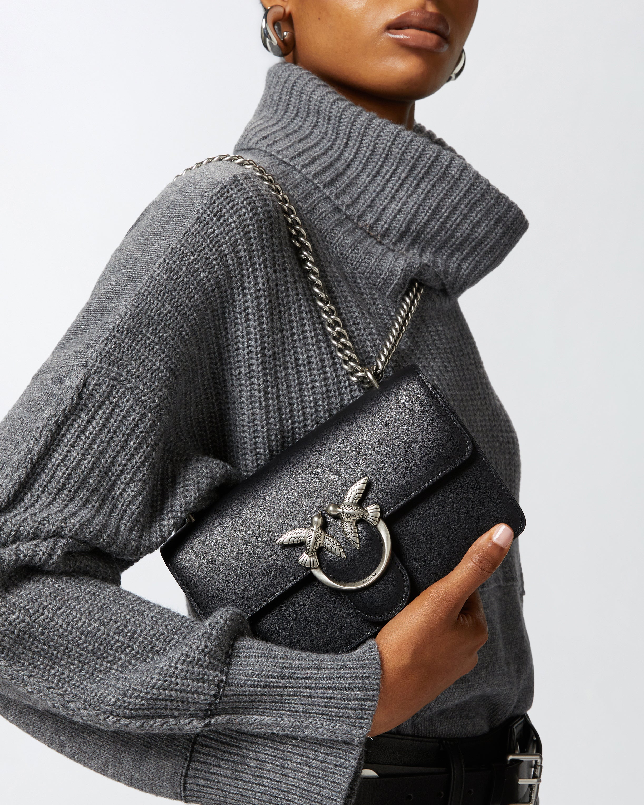 Pinko Mini Love Bag One Simply torebka czarna skóra