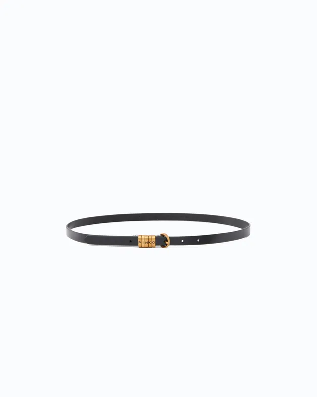 Pinko Saddle Belt H1 pasek skórzany wąski 1,2 cm