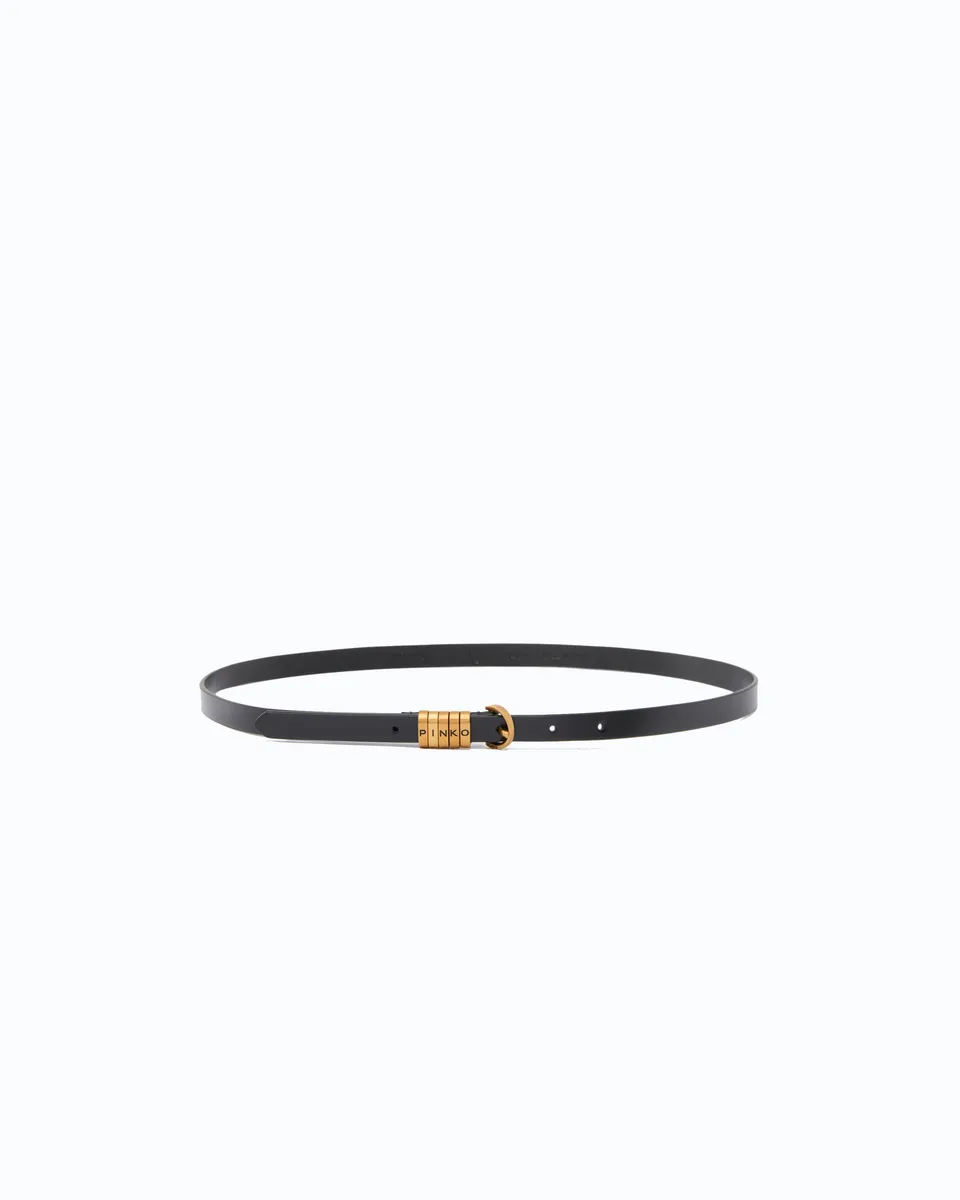 Pinko Saddle Belt H1 pasek skórzany wąski 1,2 cm