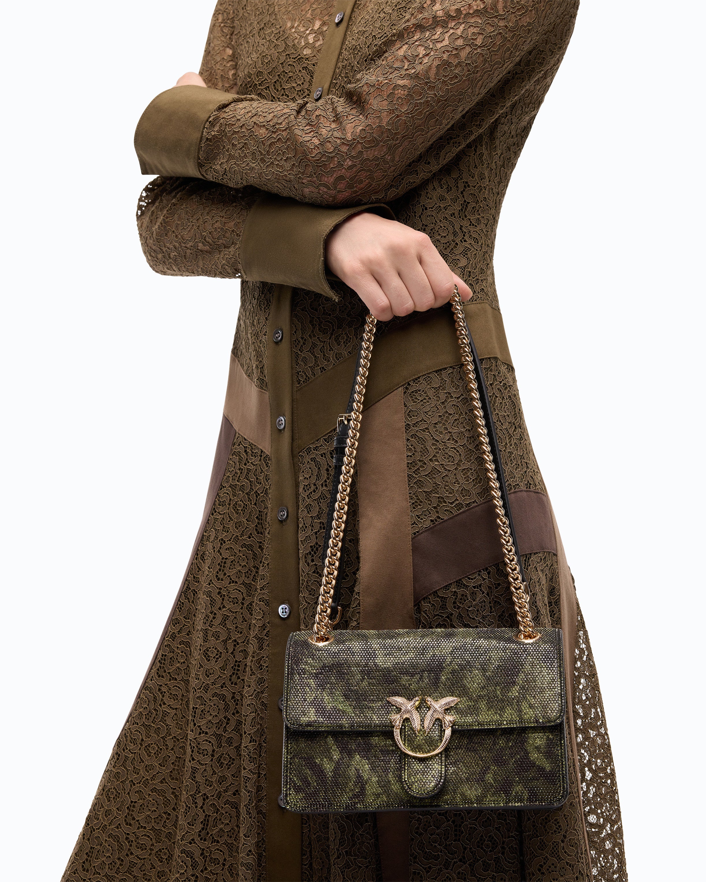 Pinko Mini Love Bag One Light torebka moro kryształki