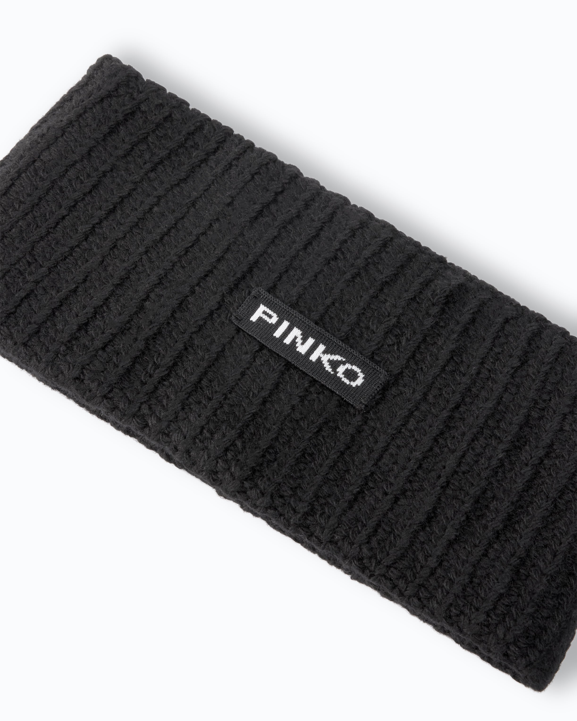 Pinko Felce Headband opaska do włosów czarna wełna
