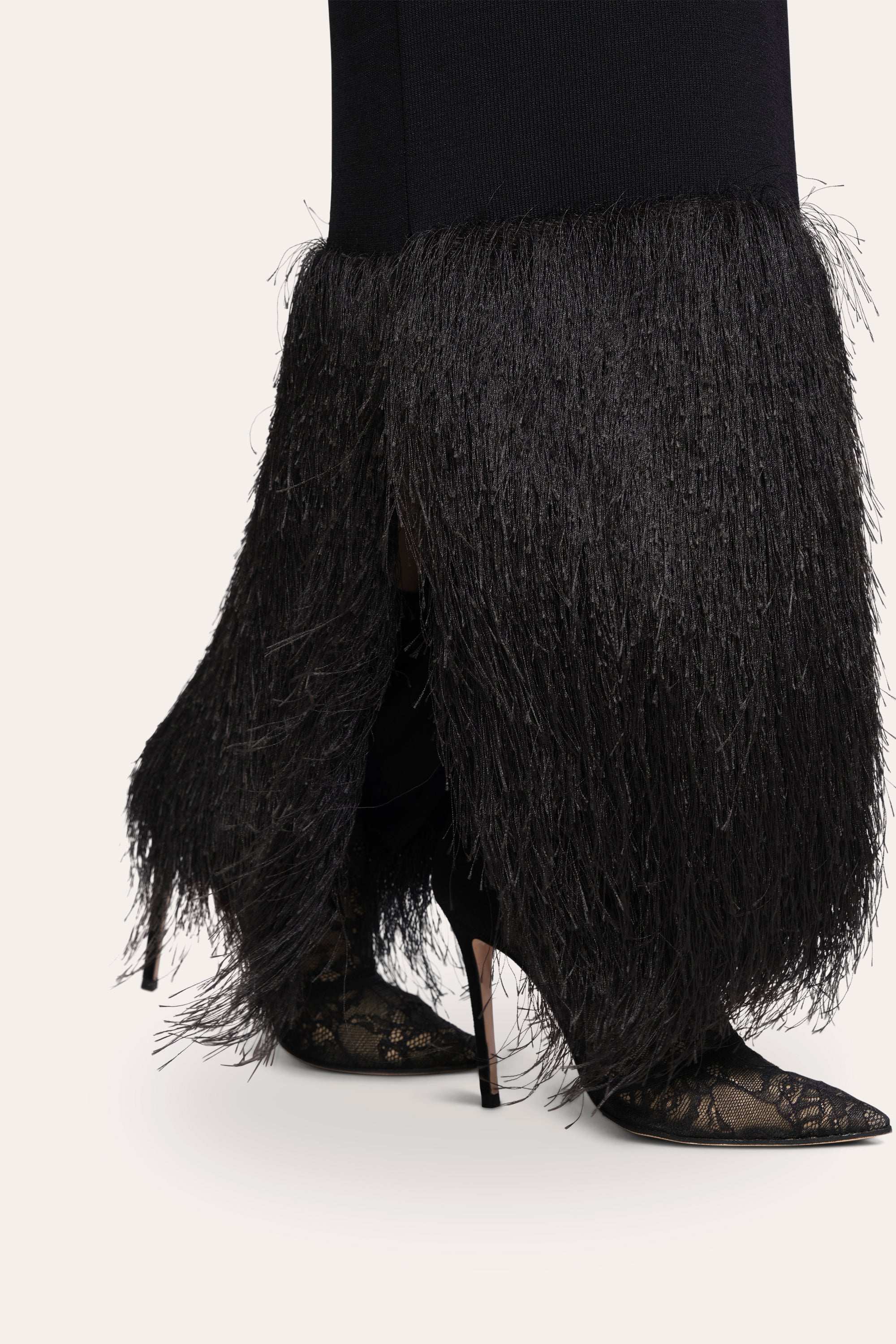 Elie Tahari Fringe ER5YF605 sukienka wieczorowa Black