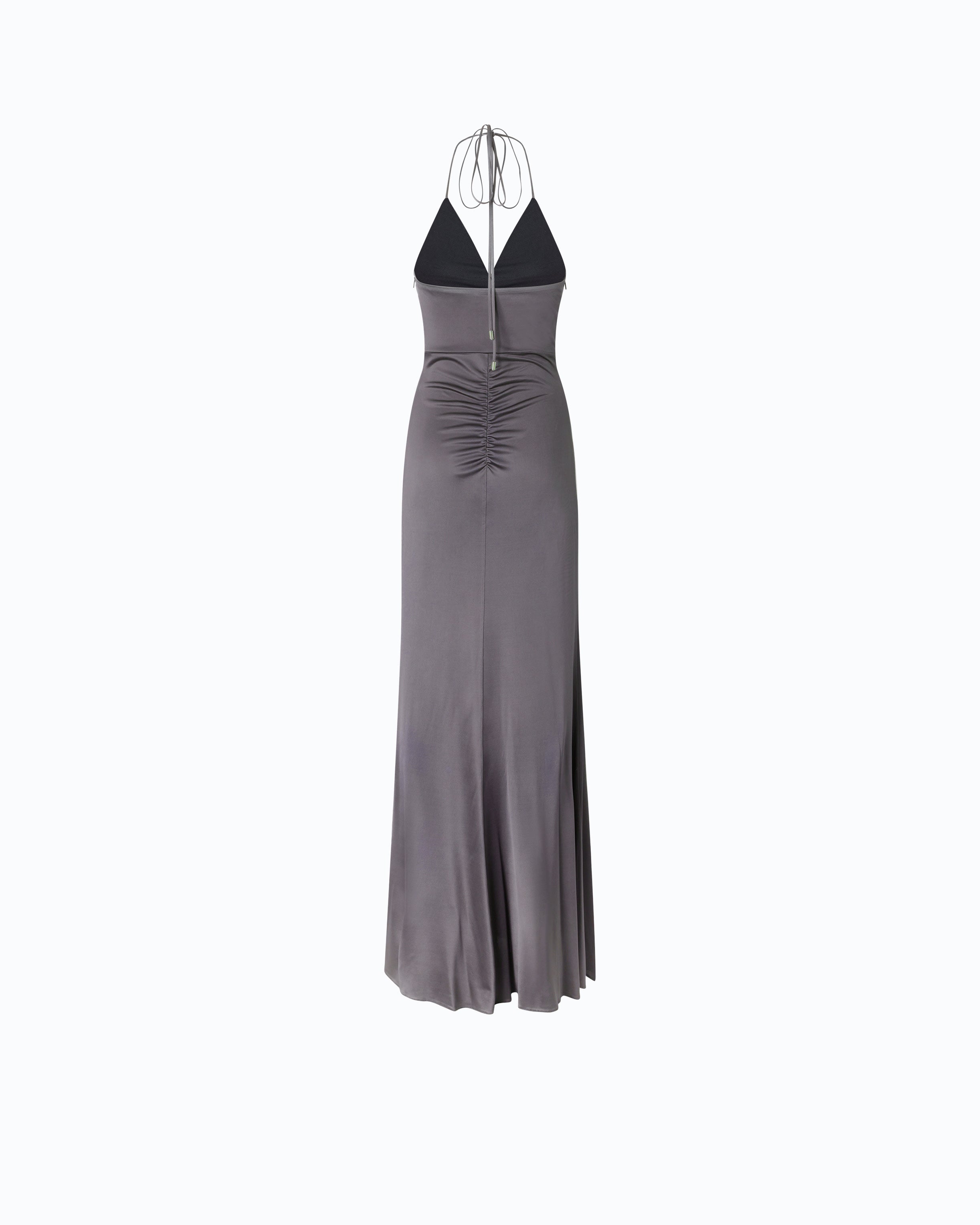 Pinko Galaxy Dress sukienka wieczorowa długa szara