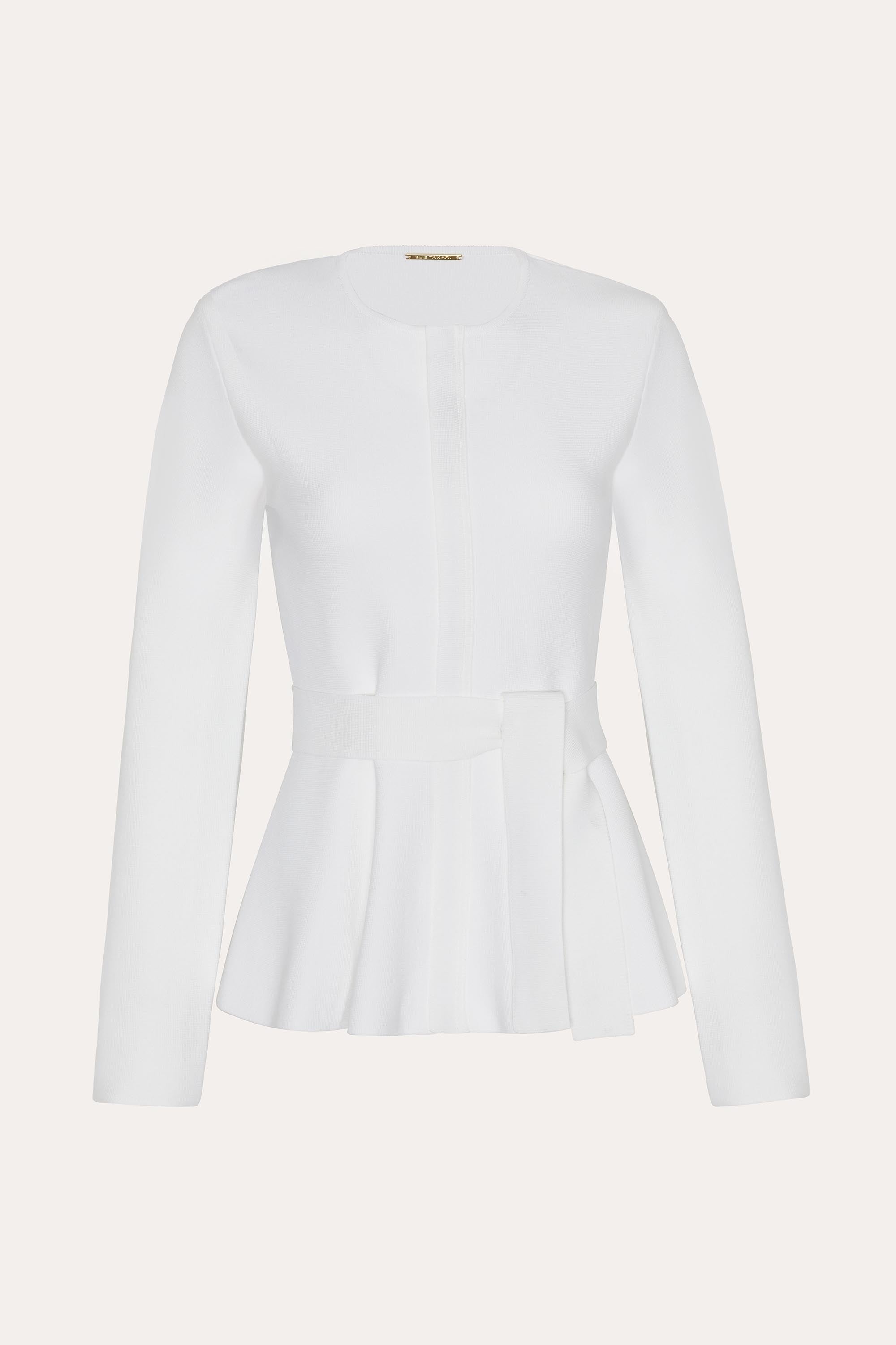Elie Tahari Blair E85YJ106 Top peplum biały