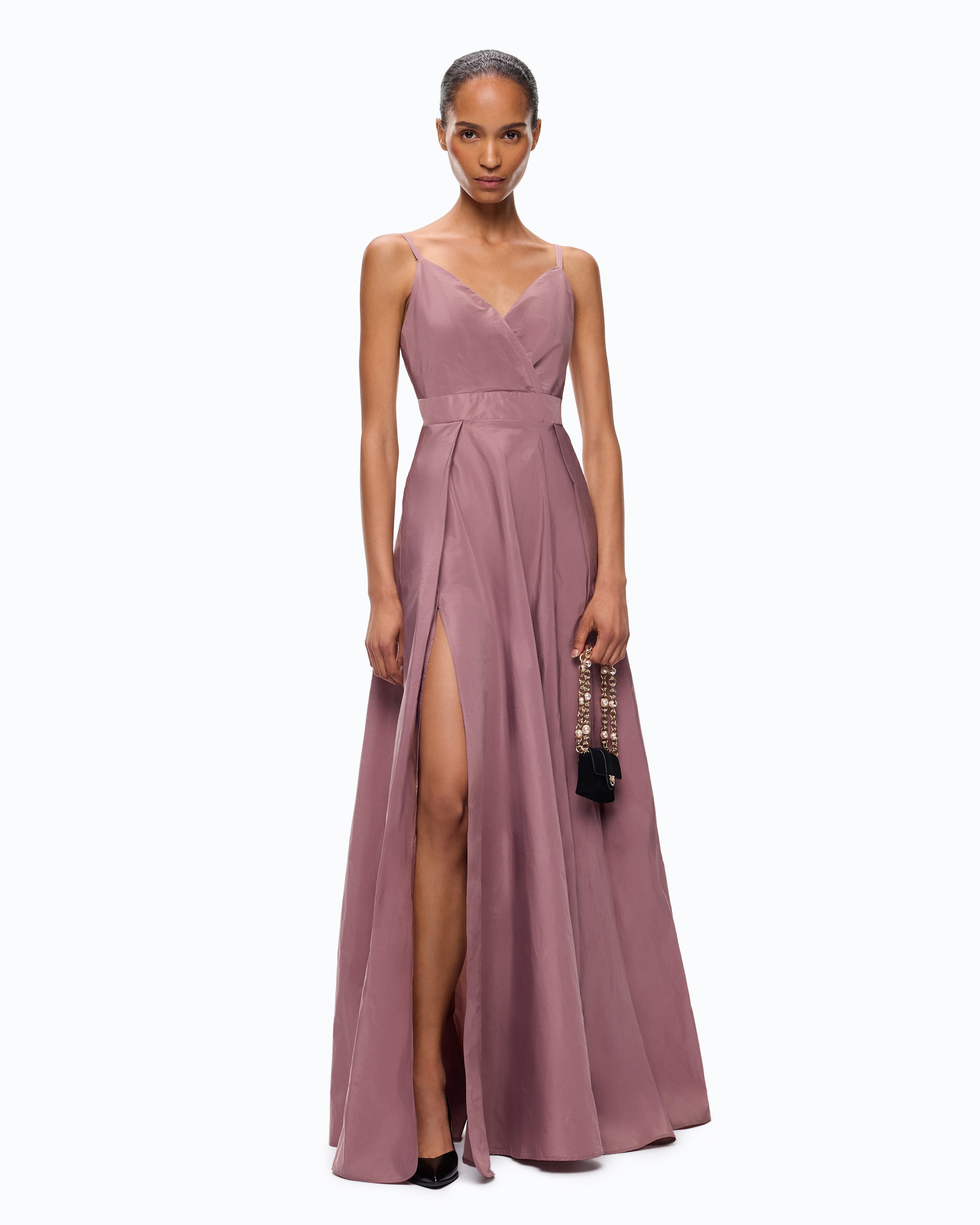 Pinko Cherokee Dress sukienka wieczorowa długa tafta