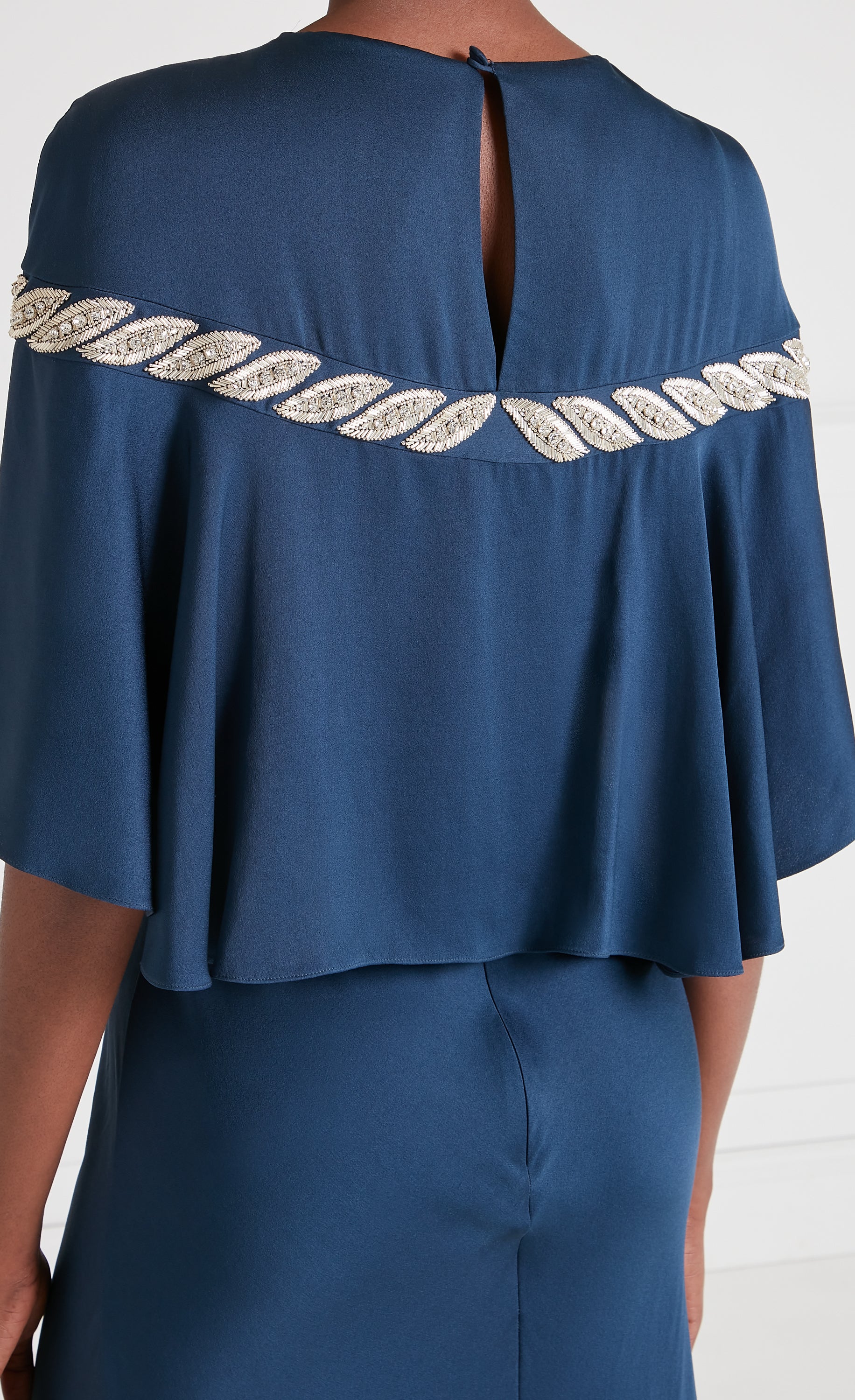 Temperley London Vine Cape Gown sukienka Midnight midi