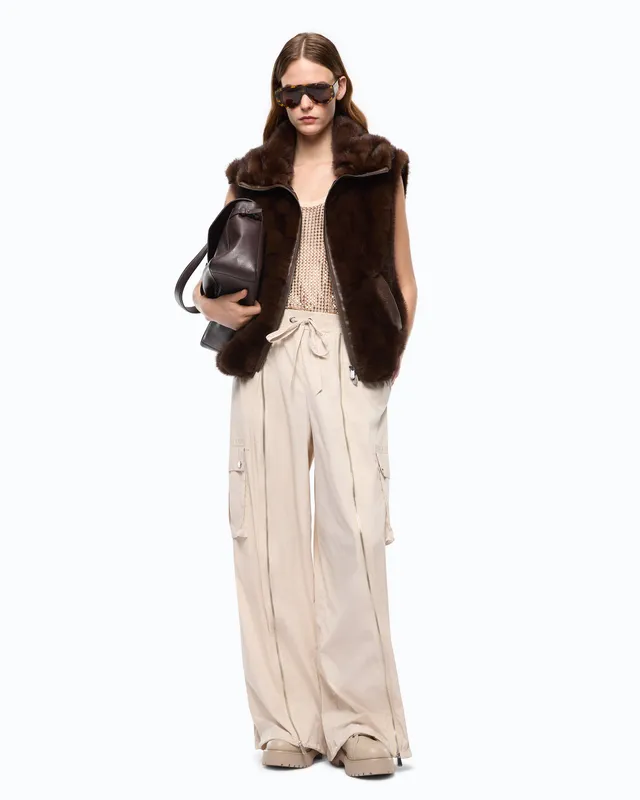 Pinko Pratolina Pants spodnie palazzo szare cargo