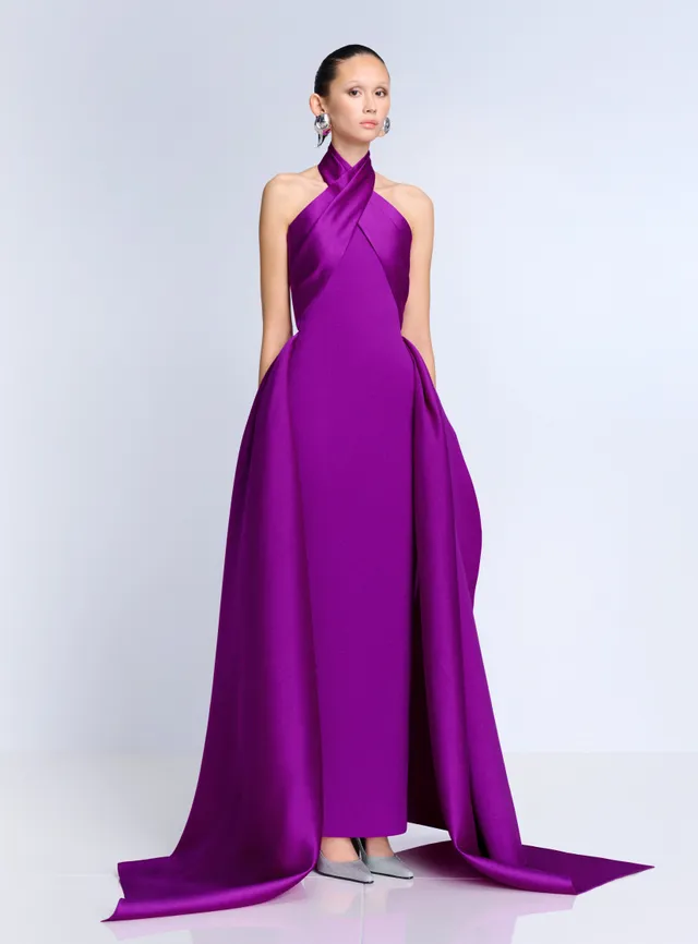 Solace London Rumi sukienka wieczorowa maxi fioletowa