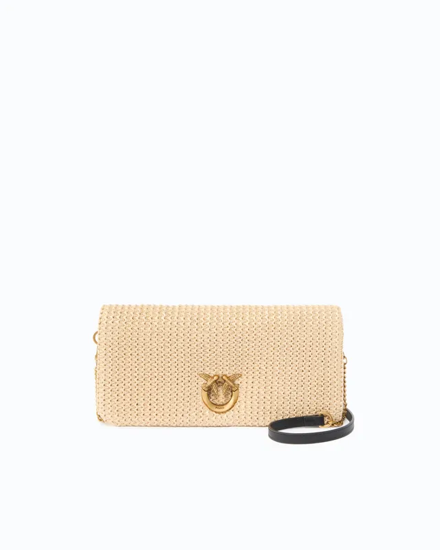 Pinko Love Bag Click Soft kopertówka rafia