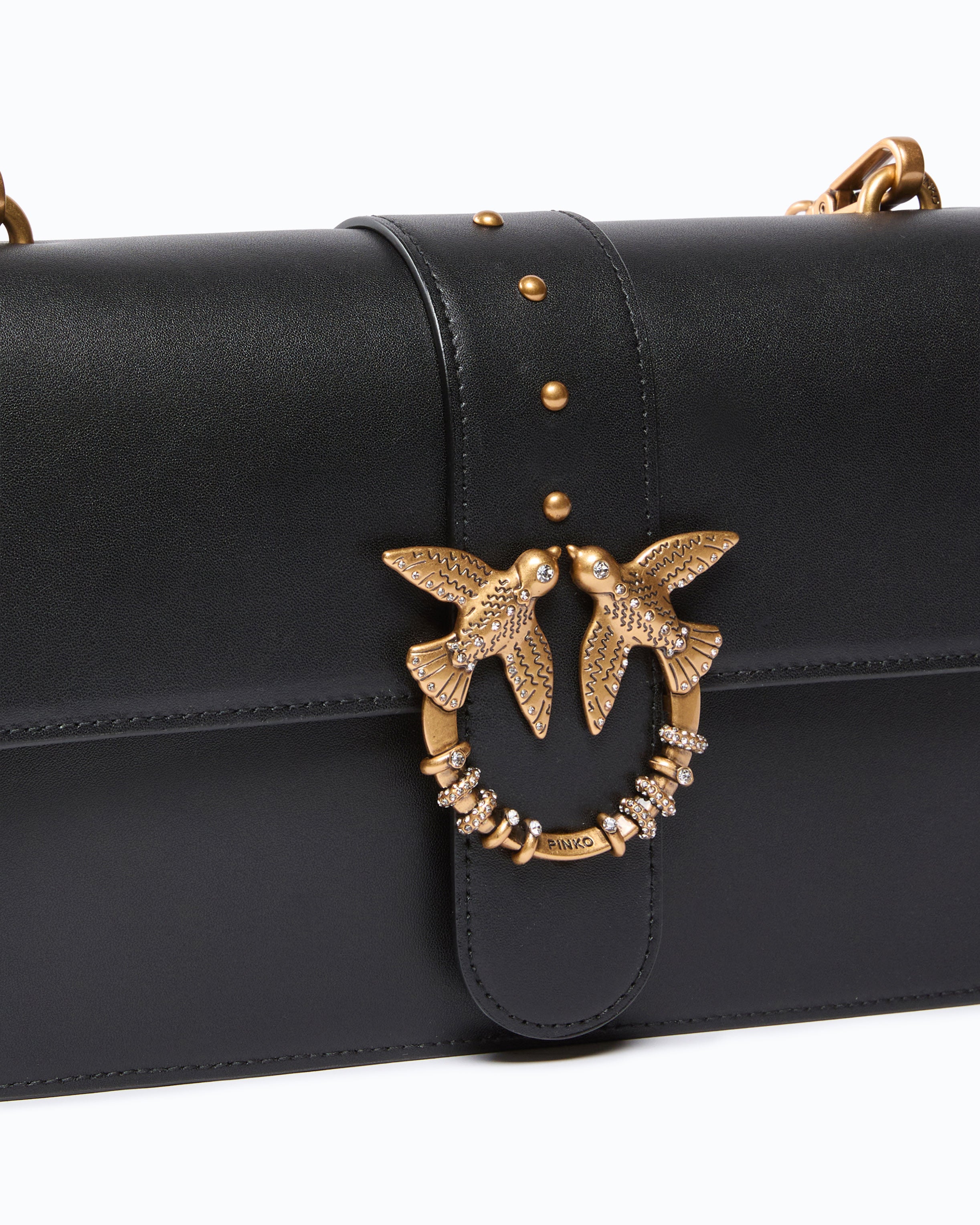 Pinko Love Bag One torebka skórzana czarna