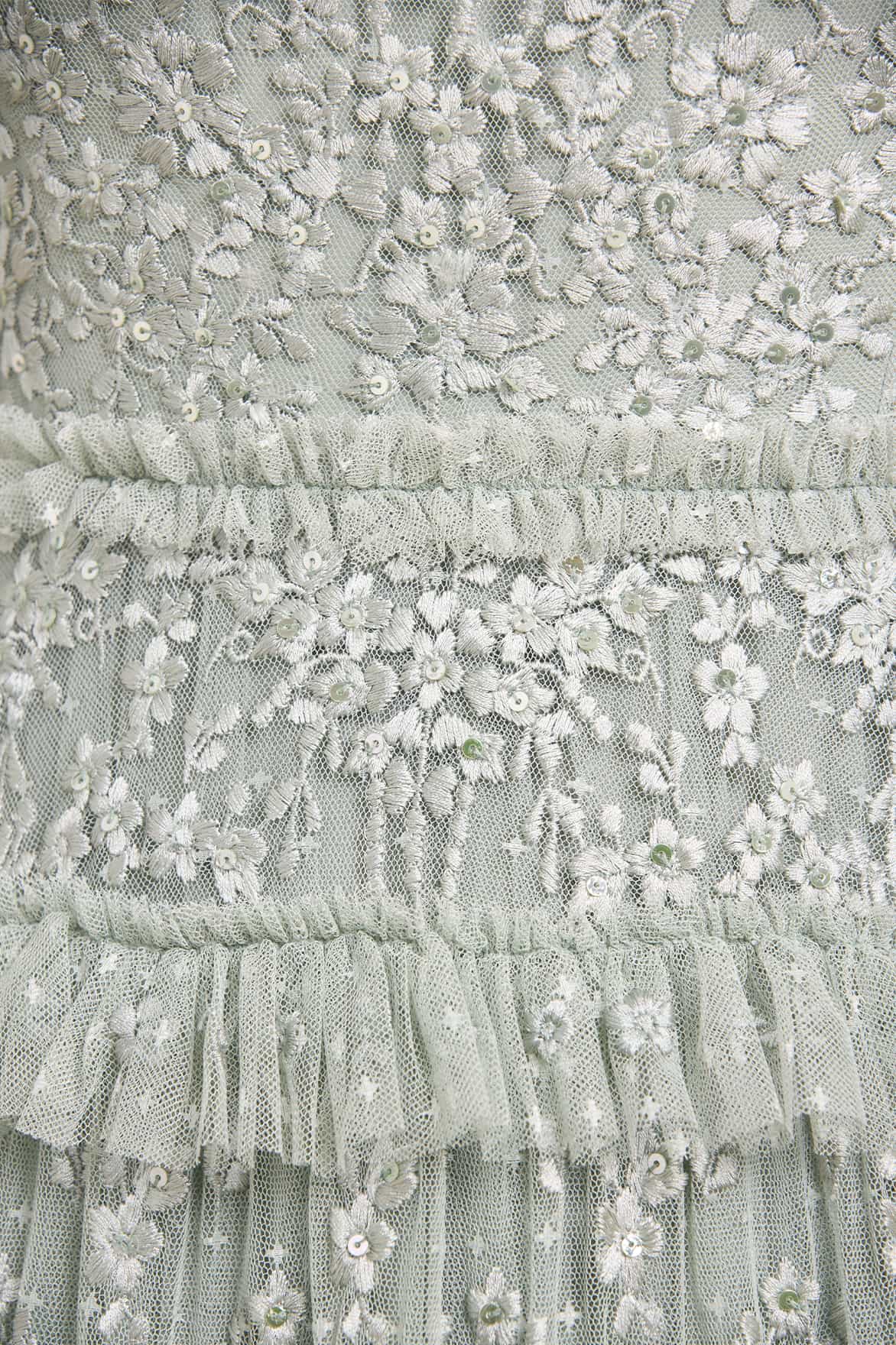 Needle & Thread Blossom Lace Ankle Gown suknia zielona