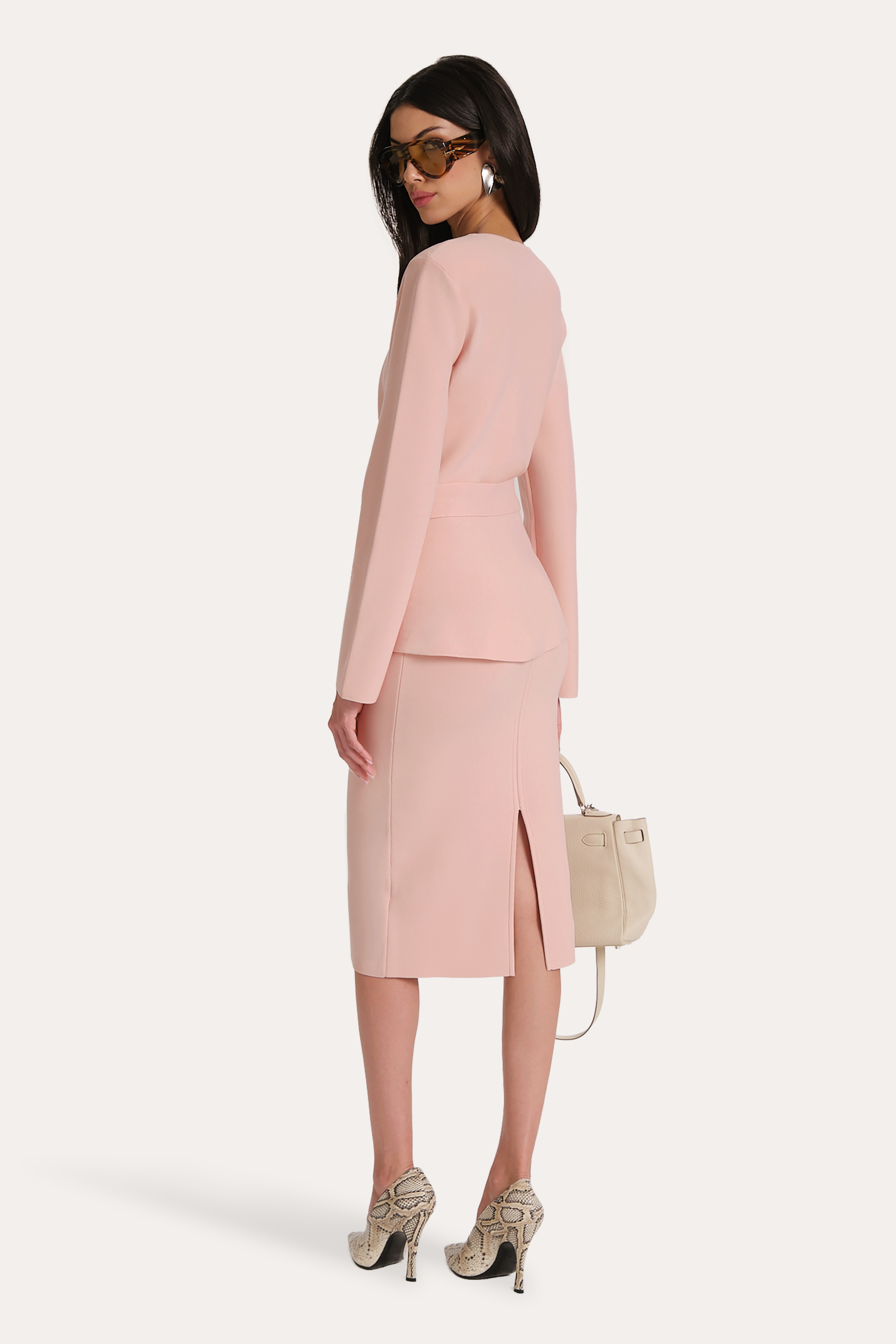 Elie Tahari Skylar spódnica ołówkowa dusty rose